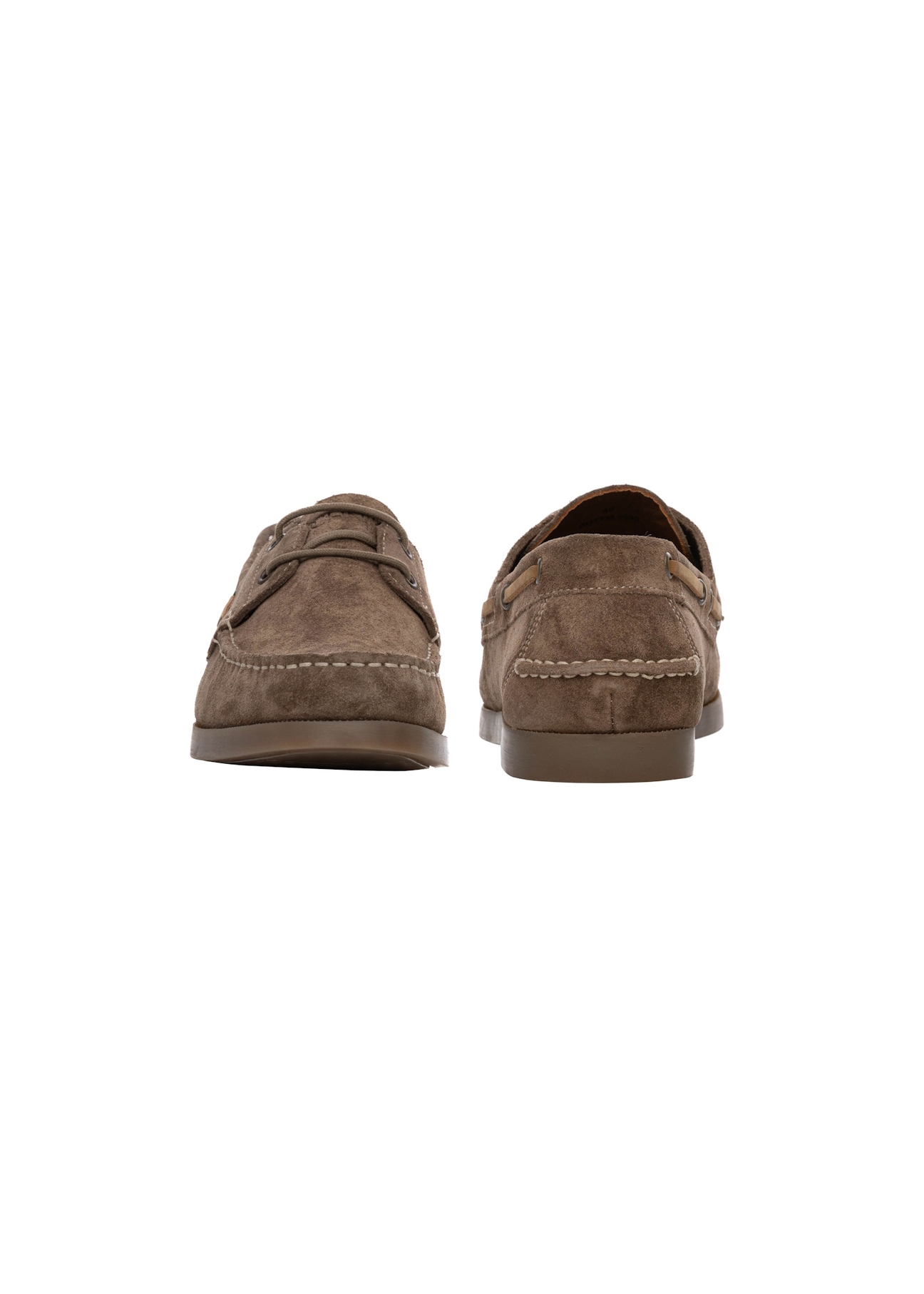 Pánske kožené topánky v chladnej béžovej farbe BUTYM-0540-1K(W26), pohľad spredu a zozadu na produkt na bielom pozadí.