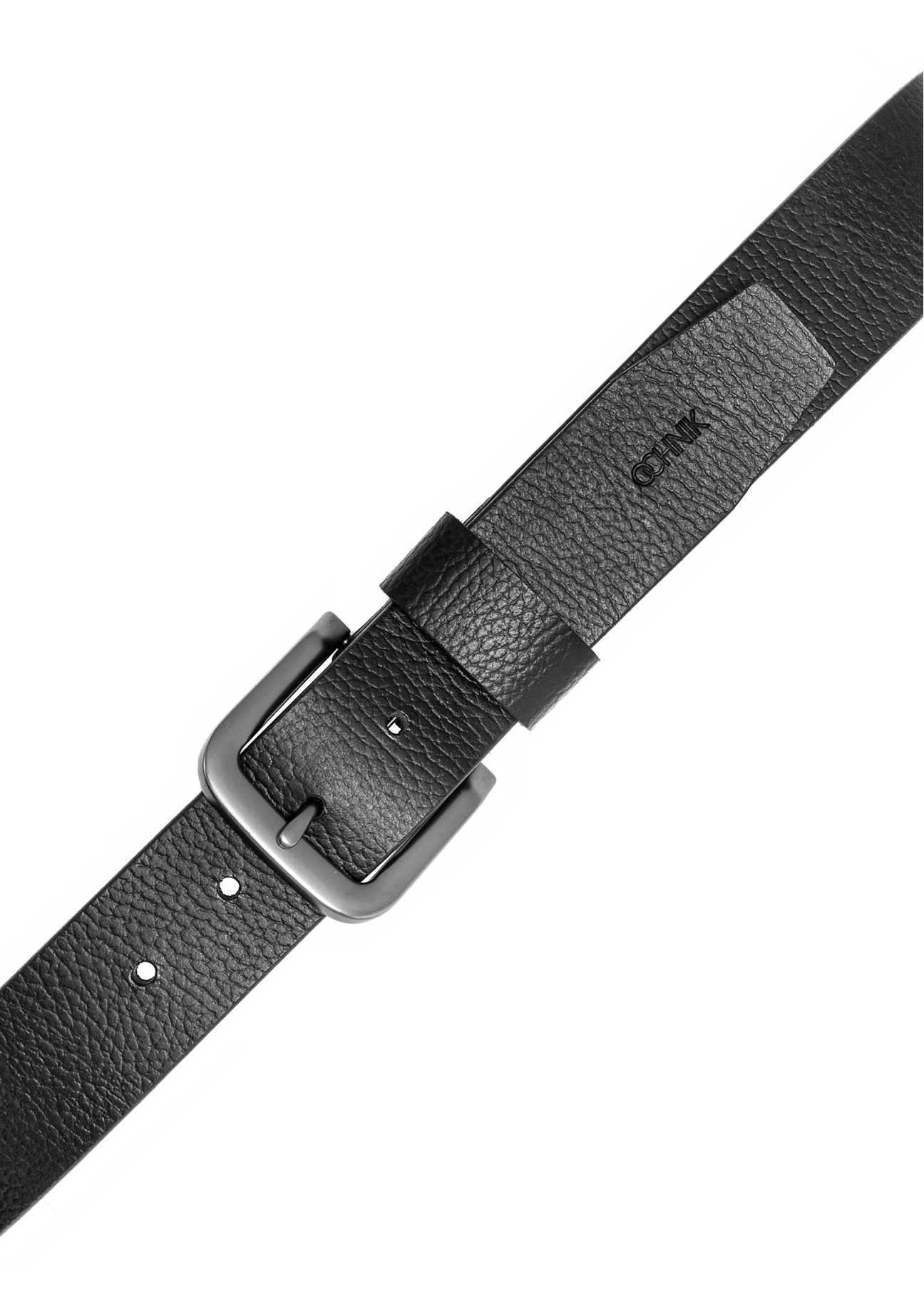 Čierny kožený dámsky opasok PASDS-0312A-99(Z25), pohľad na produkt s prackou na bielom pozadí.