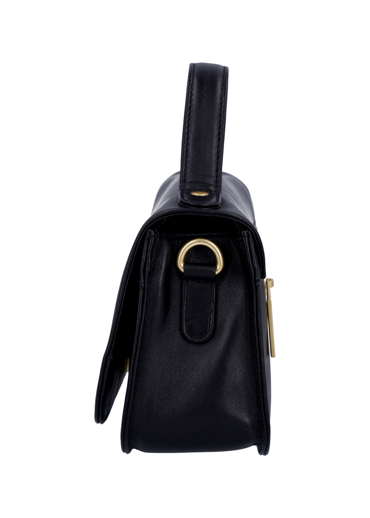 Malá kožená elegantná dámska kabelka TORES-1332-99(W26), pohľad na produkt z boku na bielom pozadí.