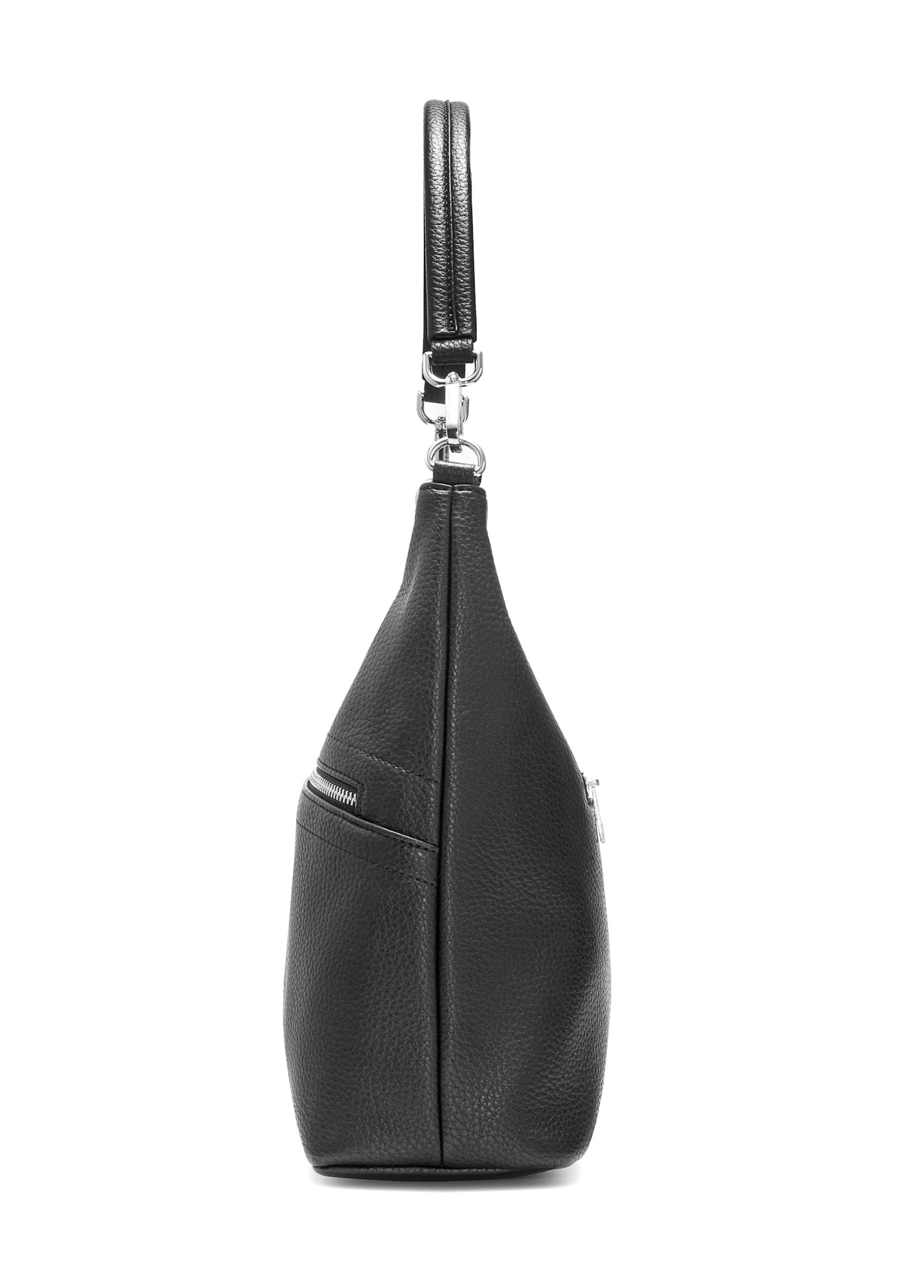 Čierna kabelka TOREC-0886A-99(Z25), bočný pohľad na produkt na bielom pozadí.