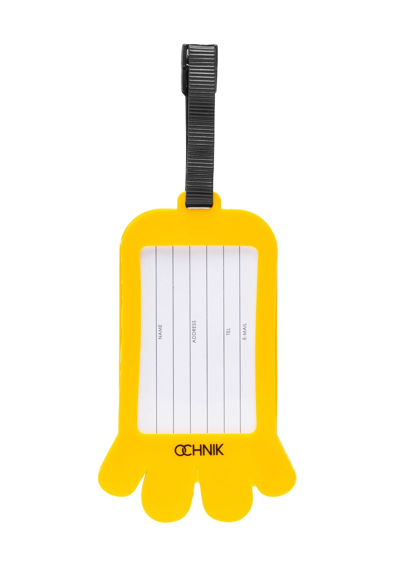 Menovka na batožinu AW-012-0004-2B(W26), pohľad zozadu na bielom pozadí.