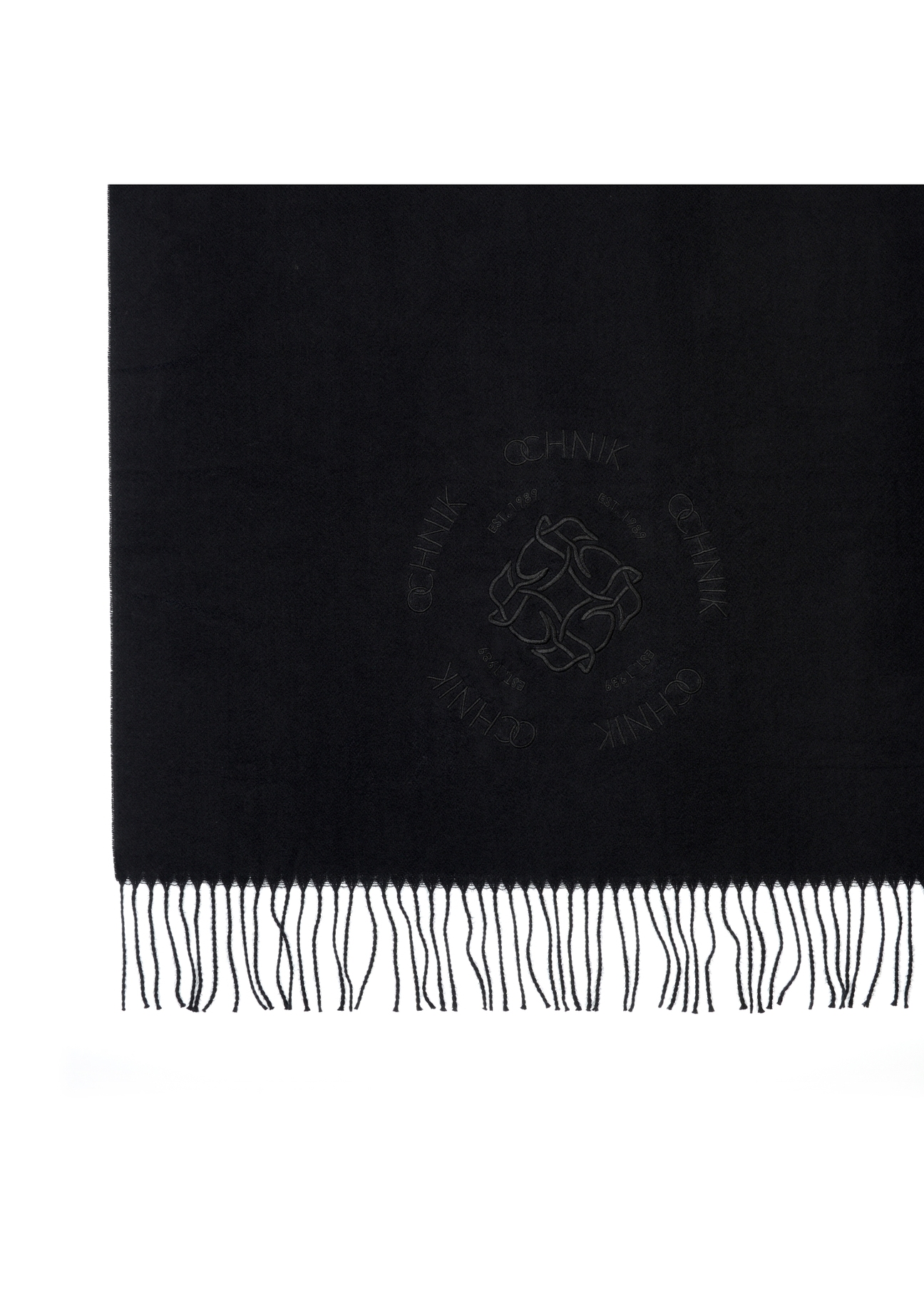 Čierna dámska šatka s logom OCHNIK SZADT-0146-99(Z23)-03