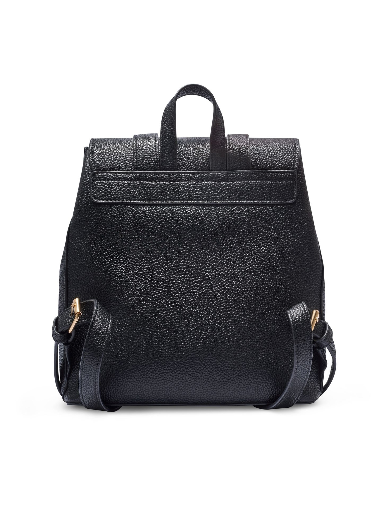 Čierny dámsky batoh TOREC-1138-9I(W26) - pohľad na produkt zozadu, na bielom pozadí.