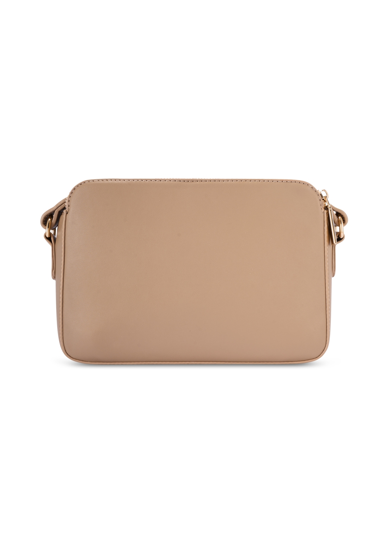 Béžová malá dámska kabelka TOREC-1175-1D(W26) - pohľad na produkt zozadu, na bielom podklade.