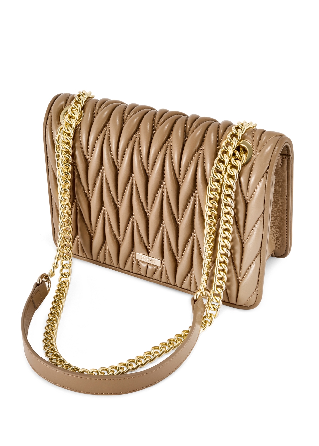 Béžová dámska kabelka s retiazkou TOREC-1102-24(Z25)