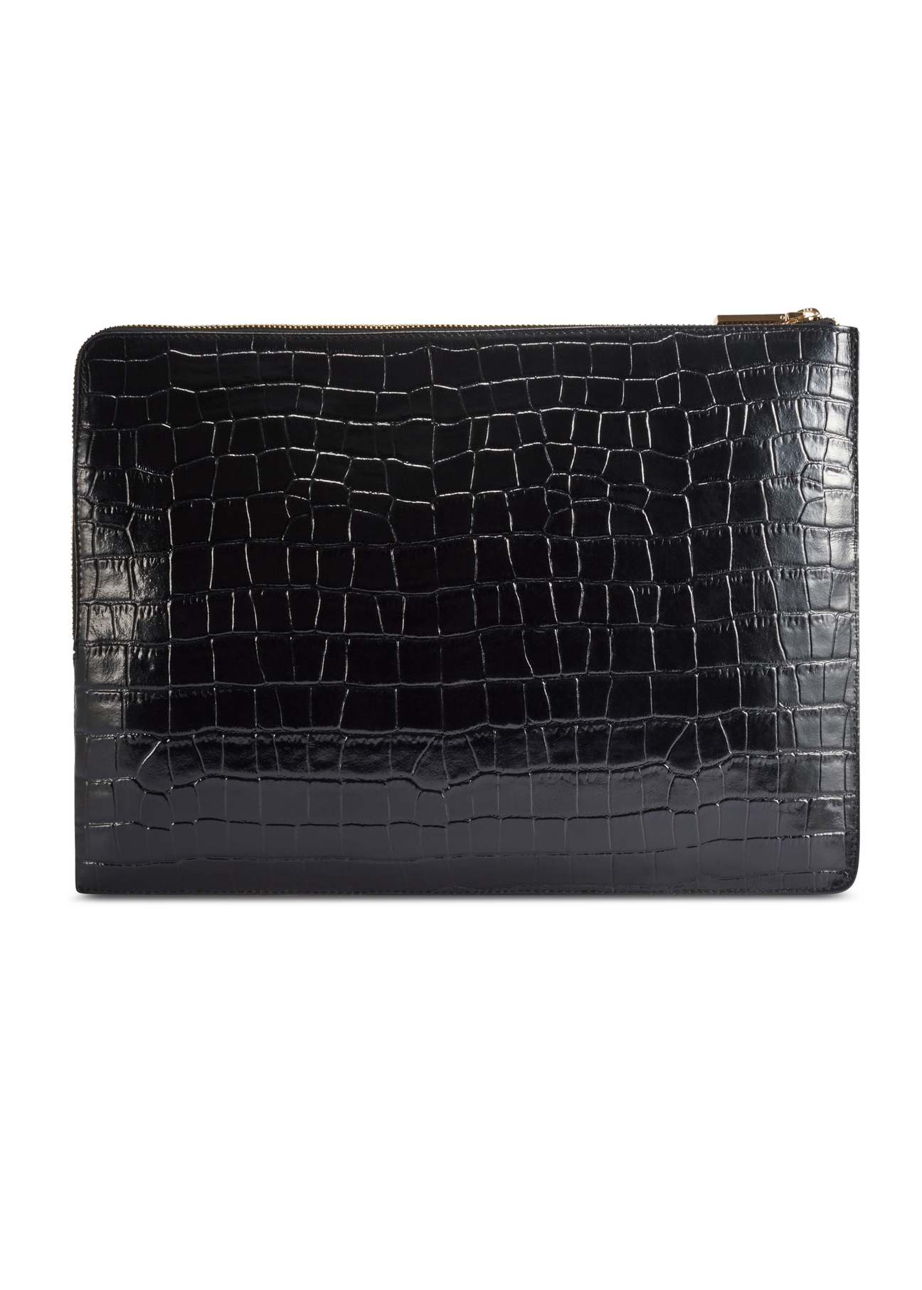 Čierna kožená dámska aktovka TORES-0853F-9G(W26) - pohľad na produkt zozadu, na bielom pozadí.