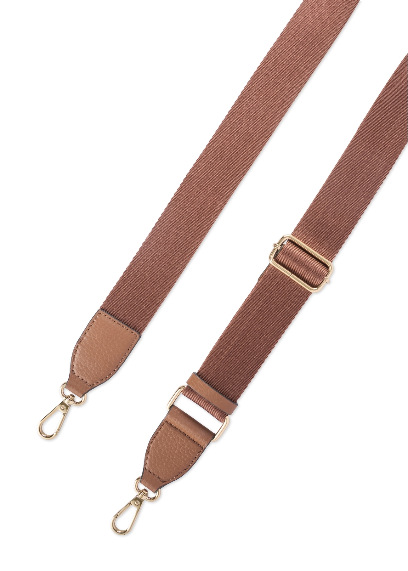 Dámska kožená kabelka v ťavej farbe TORES-1206-1D(W26), pohľad na produkt s popruhom na bielom podklade.