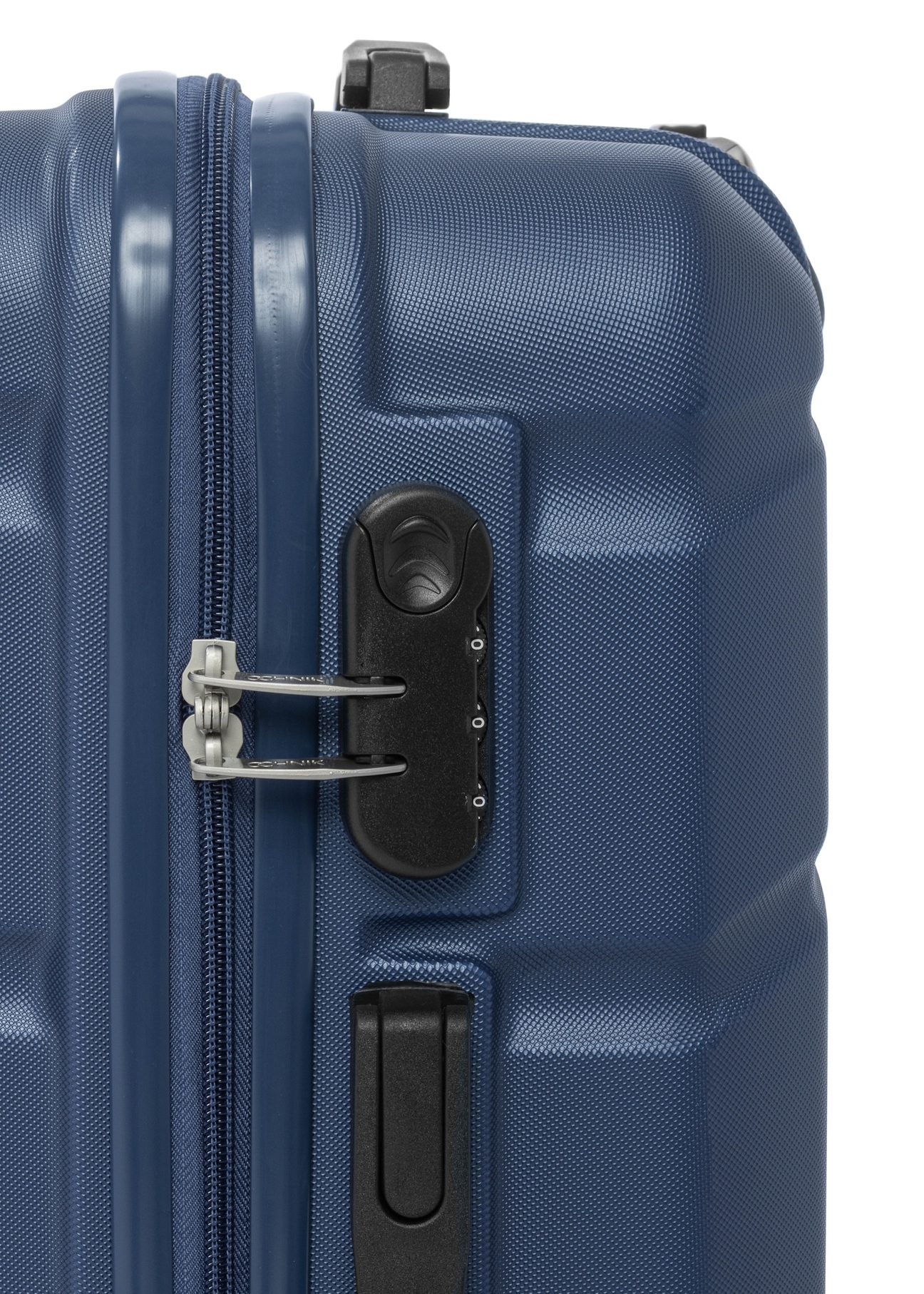 Sada kufrov na kolieskach 19'/24'/28' WALAB-0077-7D(W26), pohľad na kombinačný zámok na bielom pozadí.