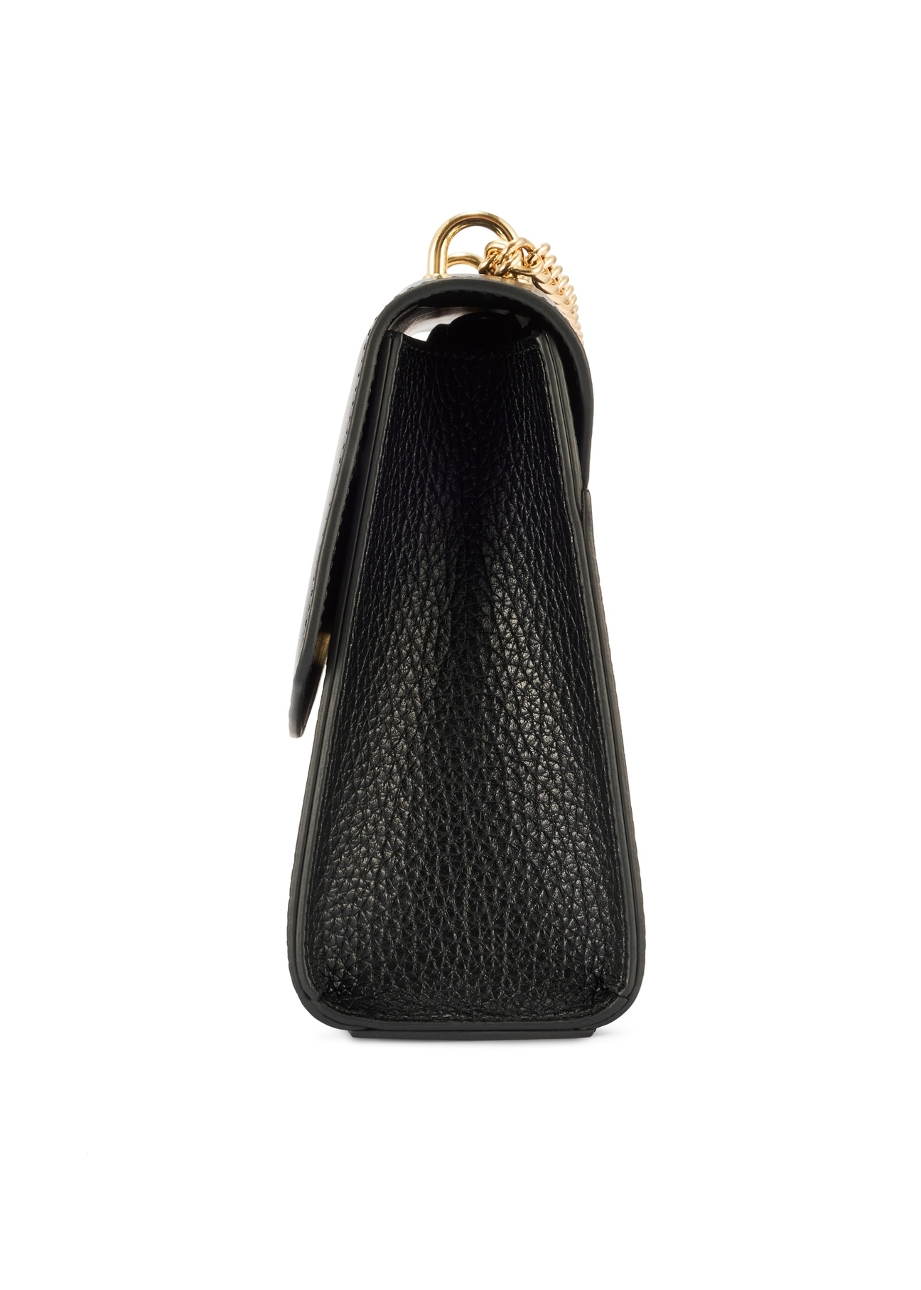 Čierna elegantná dámska taška cez rameno TOREC-1165-99(W26) - bočný pohľad na produkt, na bielom pozadí.