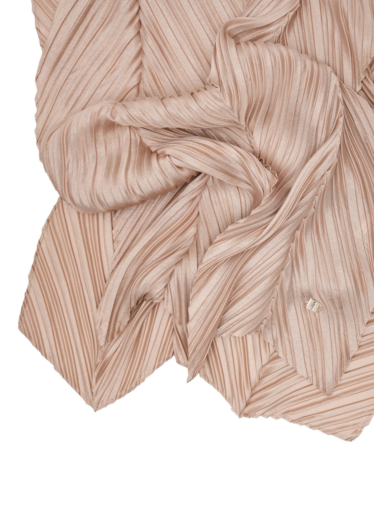 Hnedý dámsky šál s riasením SZADT-0157-82(W24)-03