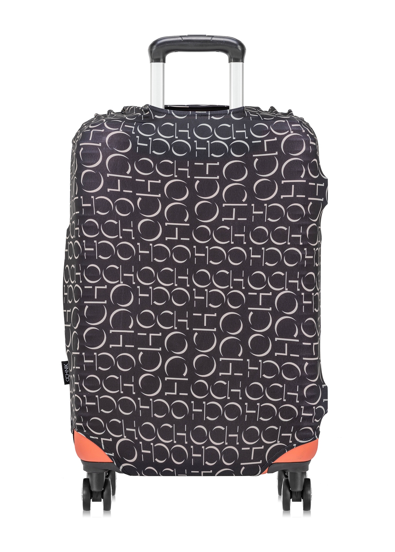 Stredne veľký obal na kufor s monogramom AW-013-0001-98-M(W25), pohľad na produkt na kufri na bielom pozadí.