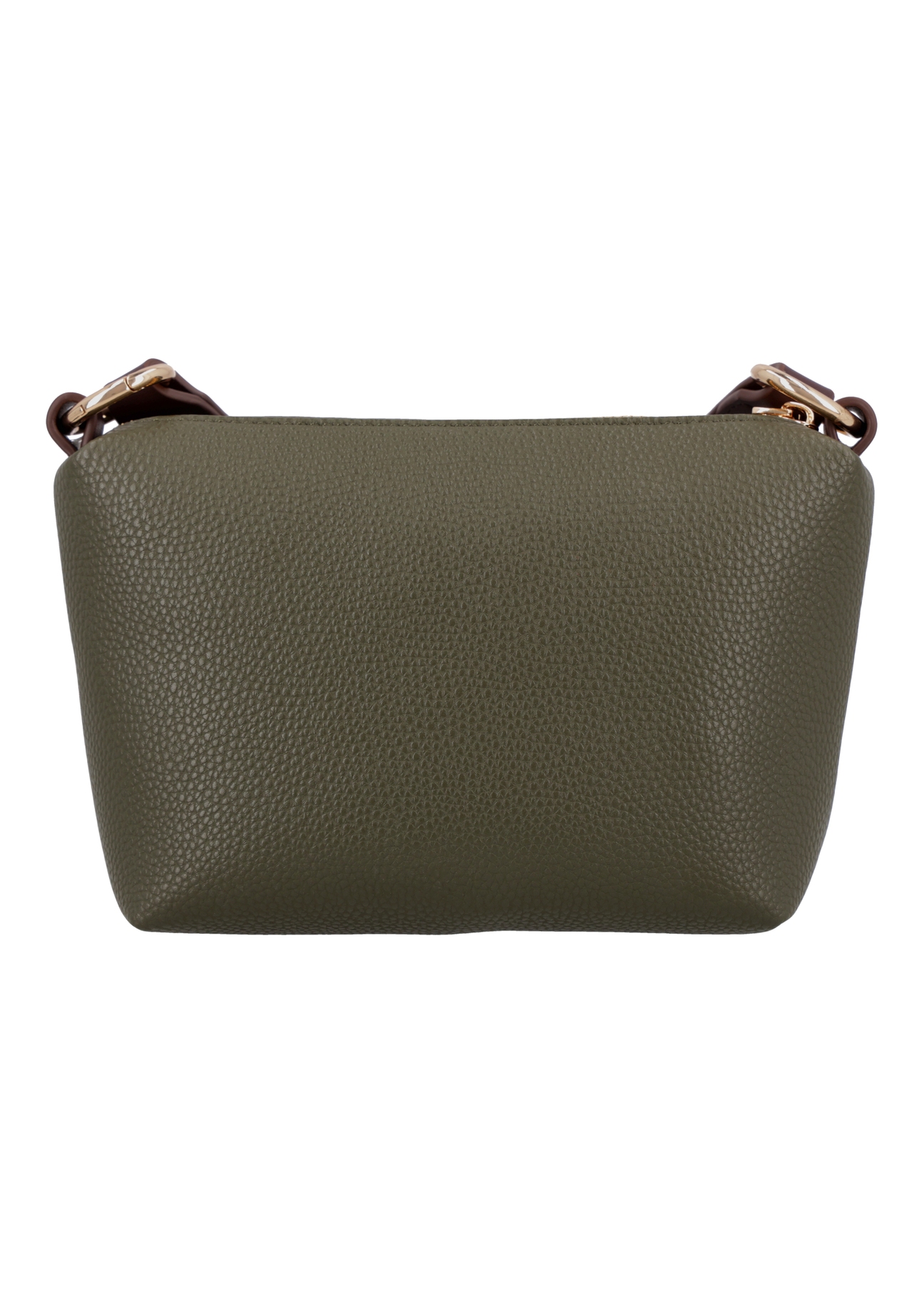 Malá dámska khaki kabelka TOREC-0882-8D(W27), pohľad zozadu na produkt na bielom pozadí.