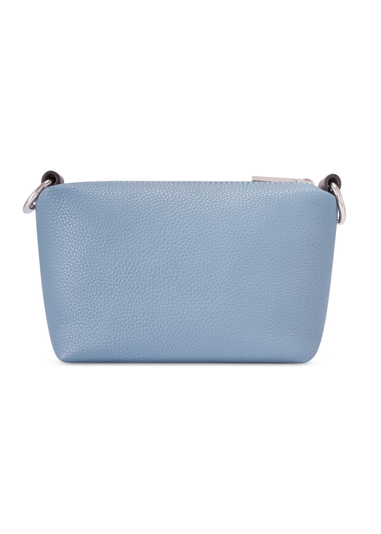 Malá modrá dámska kabelka TOREC-0882-7C(W26), pohľad na produkt zozadu na bielom pozadí.