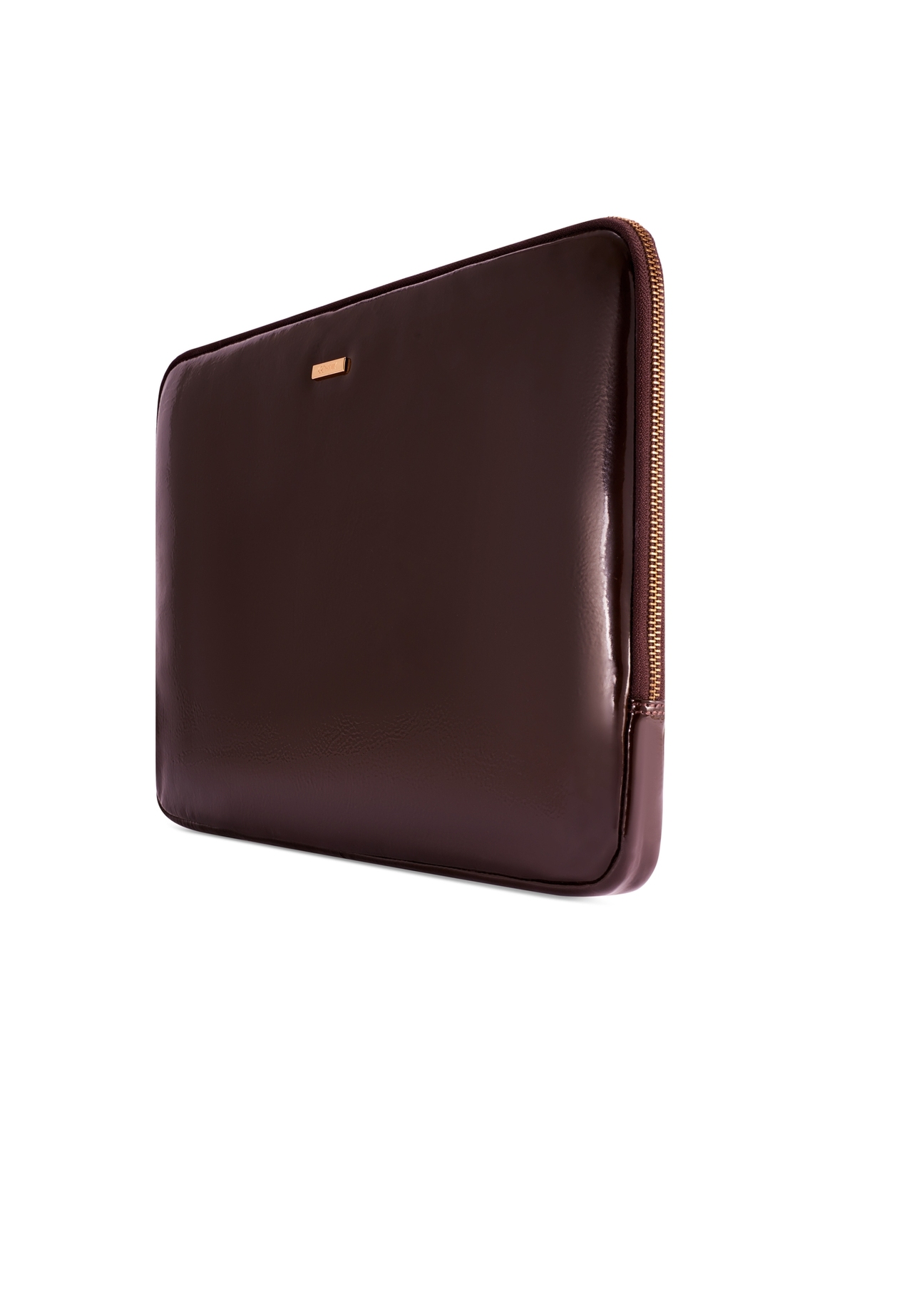 Dámska kožená aktovka tmavohnedej farby TORES-1257-1I(W26) - diagonálny pohľad na produkt, na bielom pozadí.