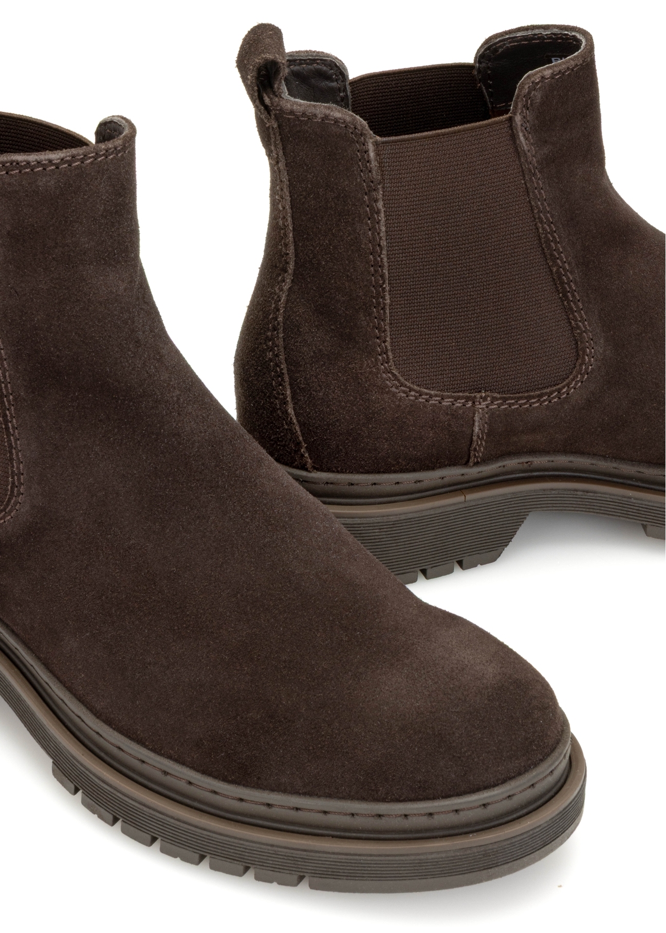 Pánske hnedé semišové chelsea čižmy BUTYM-0511-89(Z25)