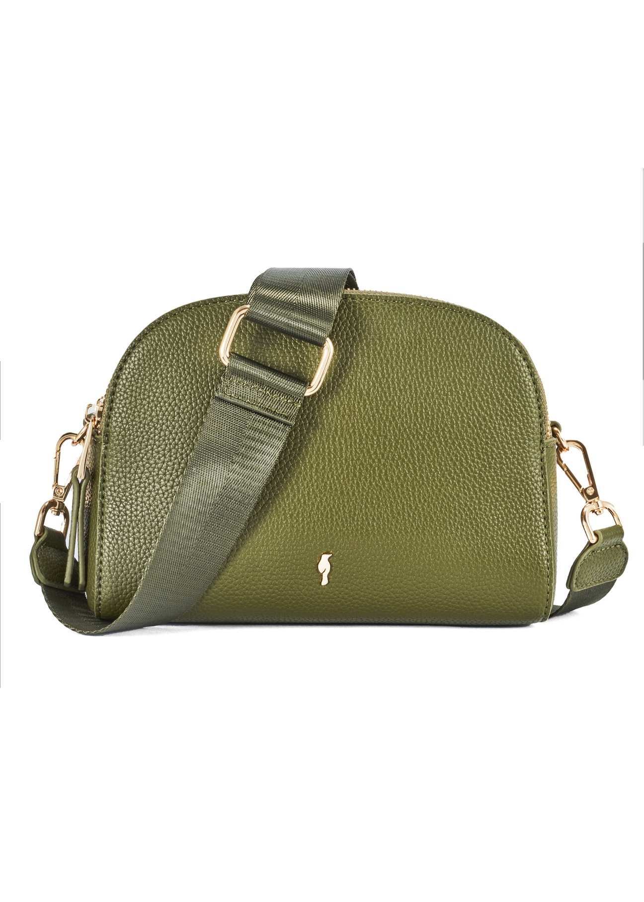 Malá dámska kabelka khaki TOREC-0036E-55(Z25), pohľad na produkt spredu na bielom pozadí.-02