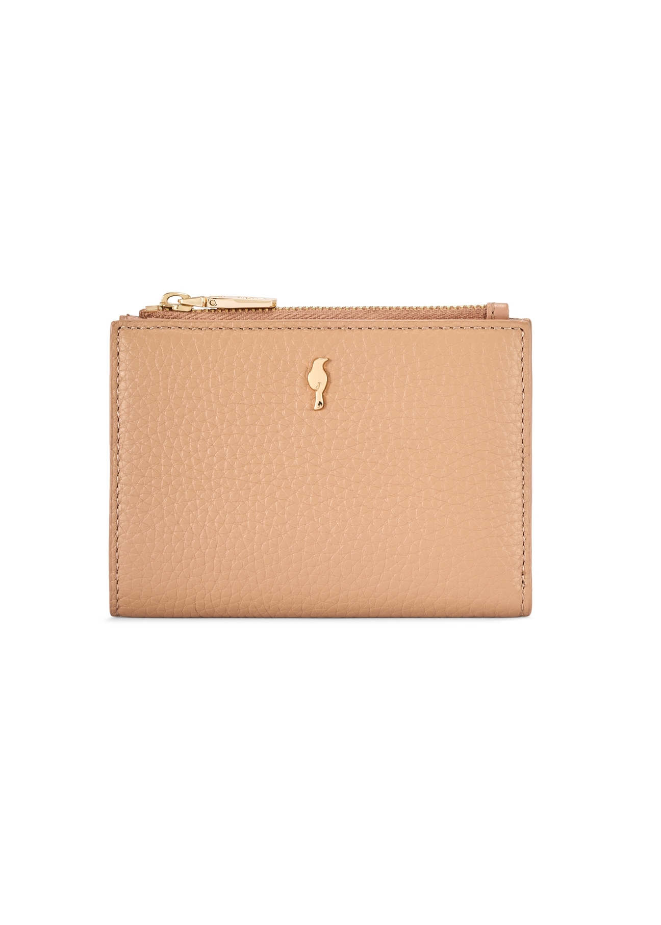 Dámska kožená peňaženka v špinavo ružovej farbe PORES-0984-5D(W26), pohľad spredu na bielom pozadí.