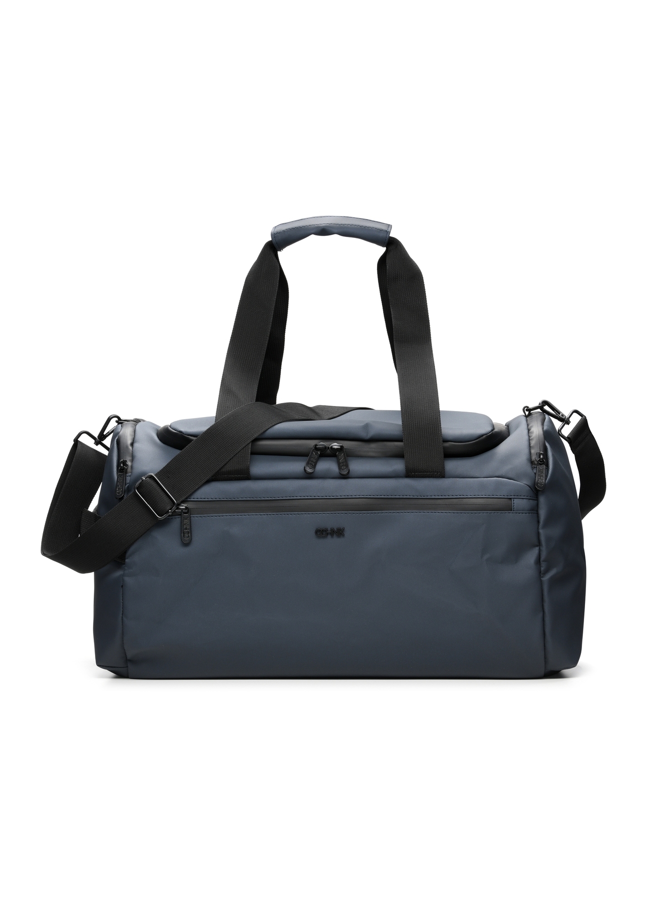 Námornícka modrá cestovná taška TORMN-0412-7D(W26), pohľad spredu na bielom pozadí.