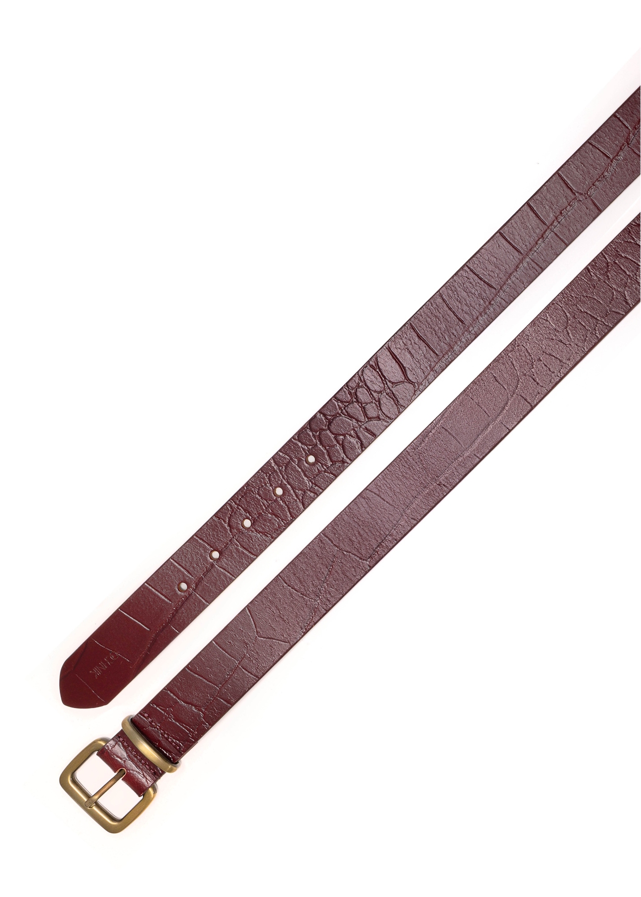 Dámsky kožený opasok Croco PASDS-0312A-49(Z25), pohľad zhora na produkt na bielom pozadí.