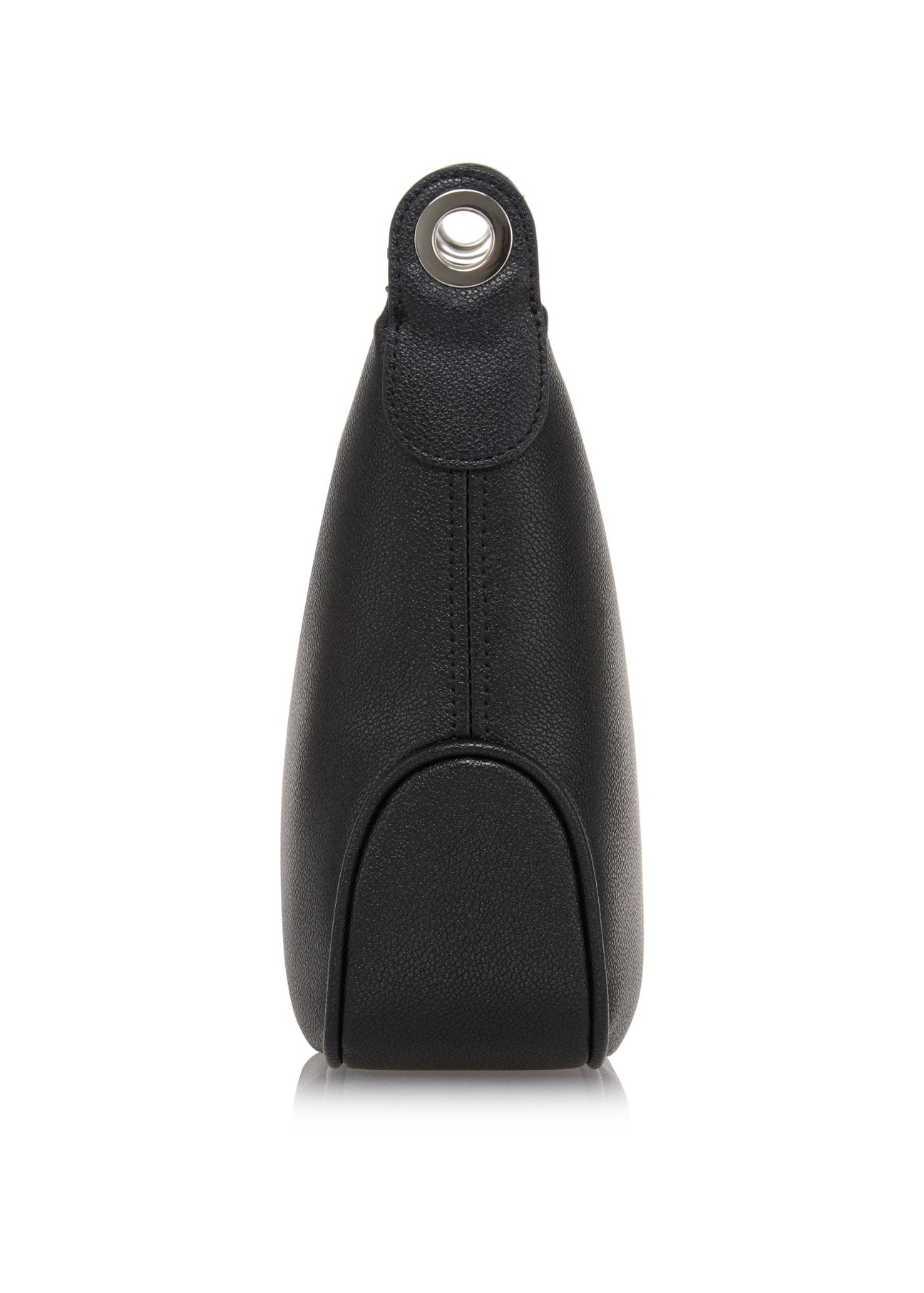Čierna dámska kabelka v štýle hobo TOREC-0829A-99(Z25) - bočný pohľad na produkt na bielom pozadí.
