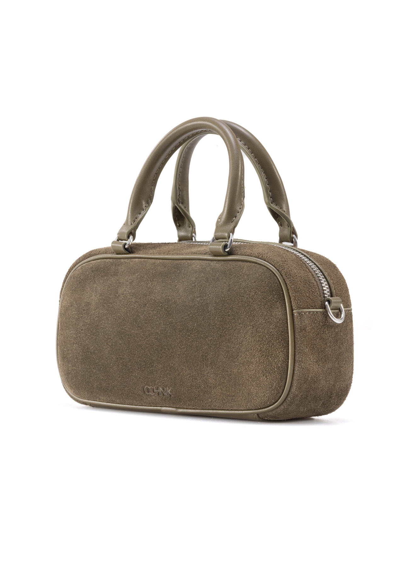 Dámska khaki kabelka cez rameno TORES-1193-55 (Z25), diagonálny pohľad na produkt na bielom pozadí.
