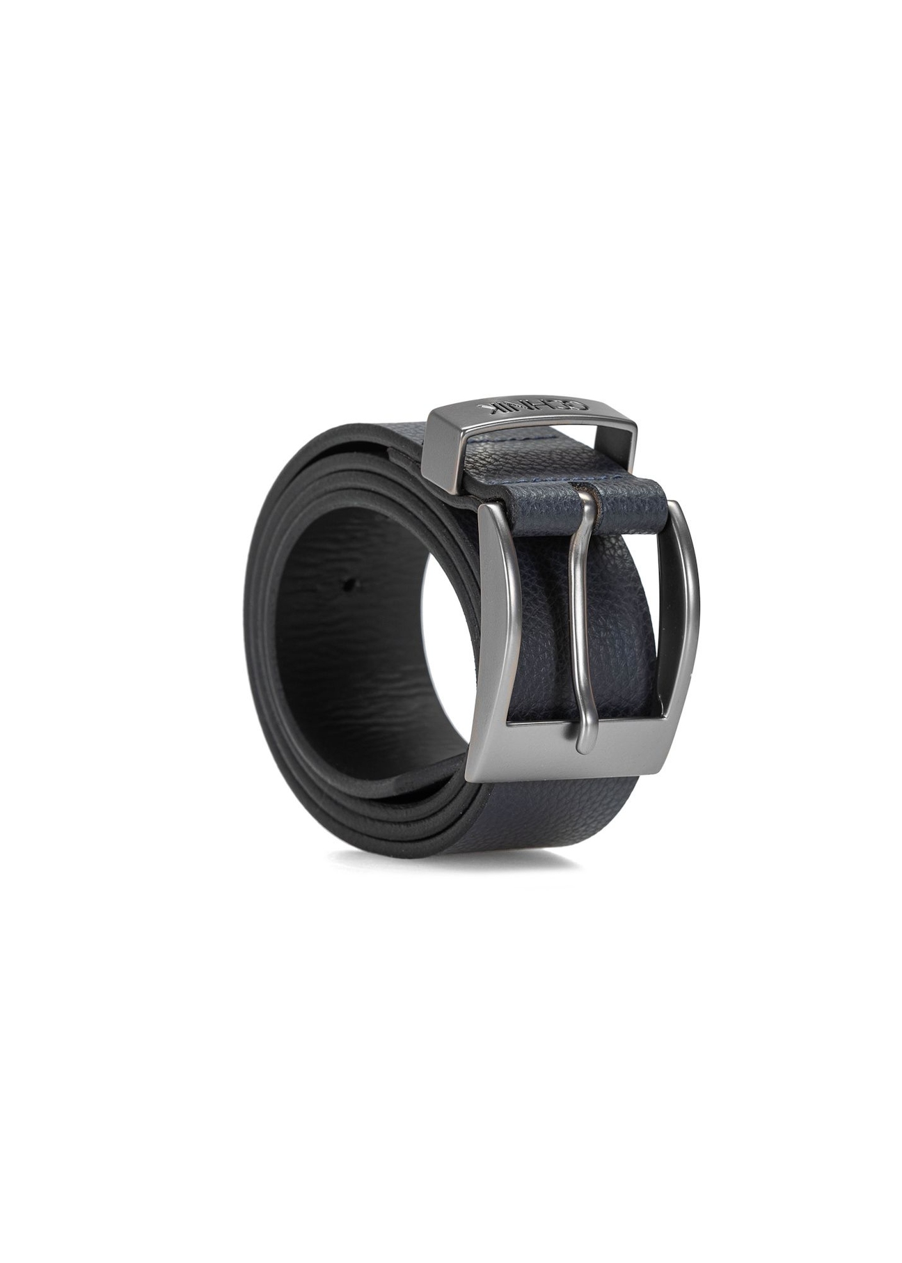 Tmavo modrý kožený pánsky opasok PASMS-0127E-69(W25)-02