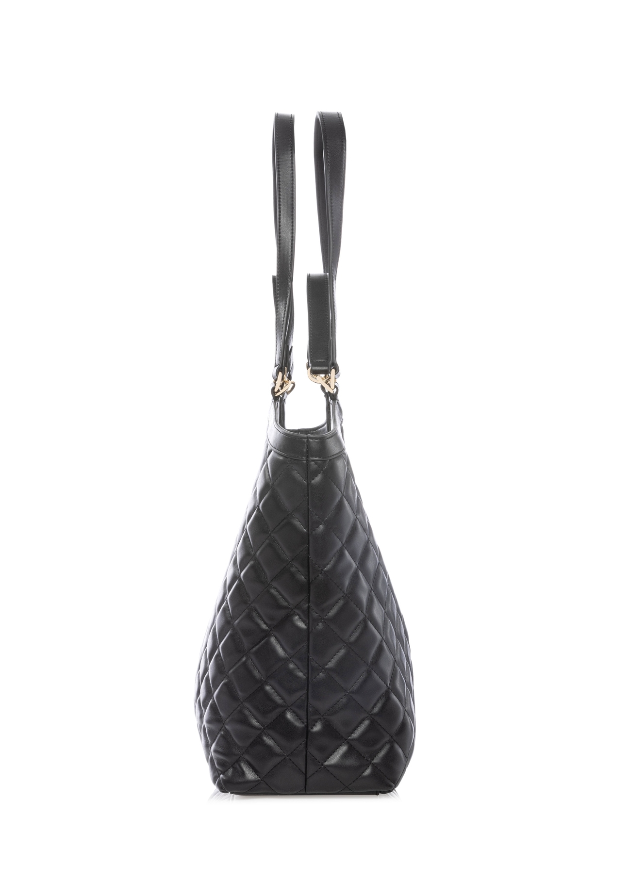 Veľká prešívaná dámska kabelka TOREC-1118-99(W26), bočný pohľad na produkt na bielom pozadí.