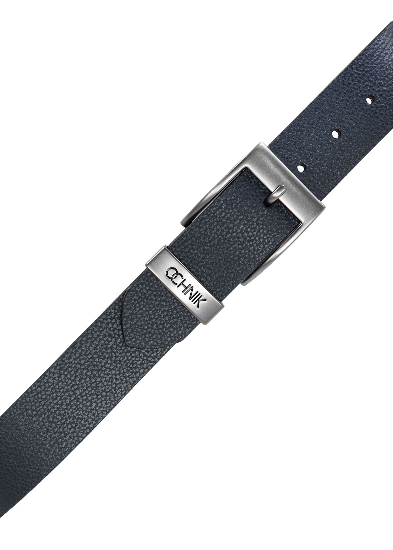 Tmavo modrý kožený pánsky opasok PASMS-0127E-69(W25)-03