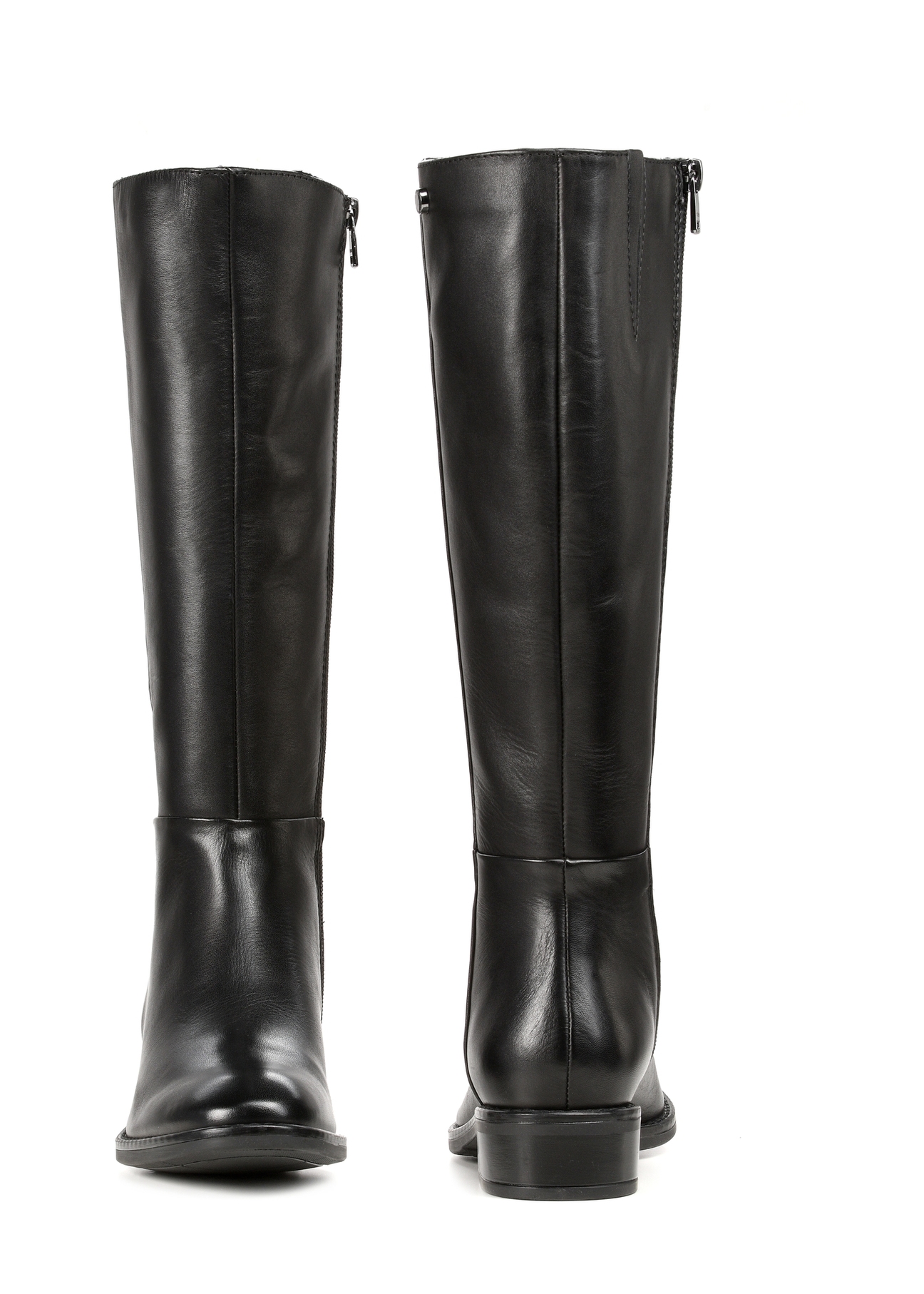 Čierne kožené dámske čižmy BUTYD-1183-99(Z25)