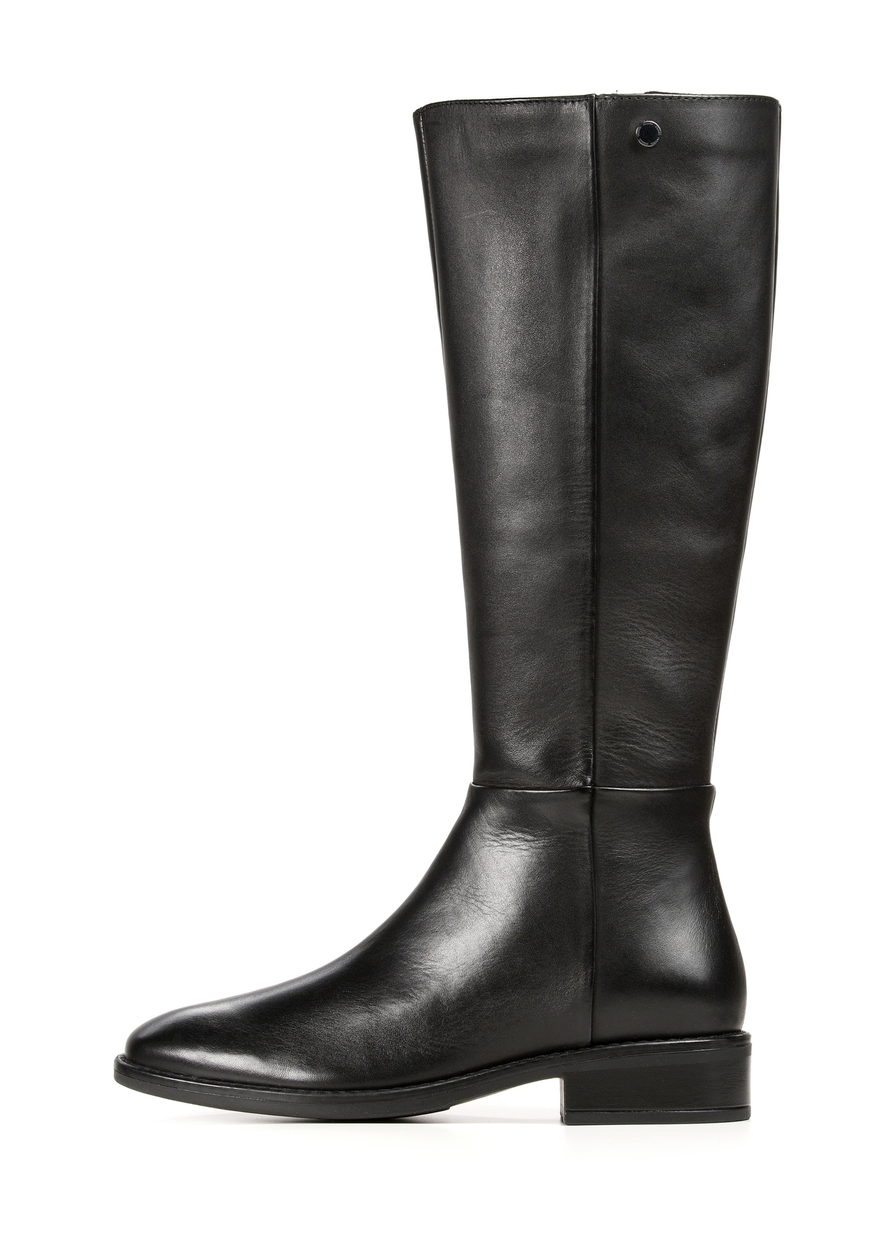 Čierne kožené dámske čižmy BUTYD-1183-99(Z25)