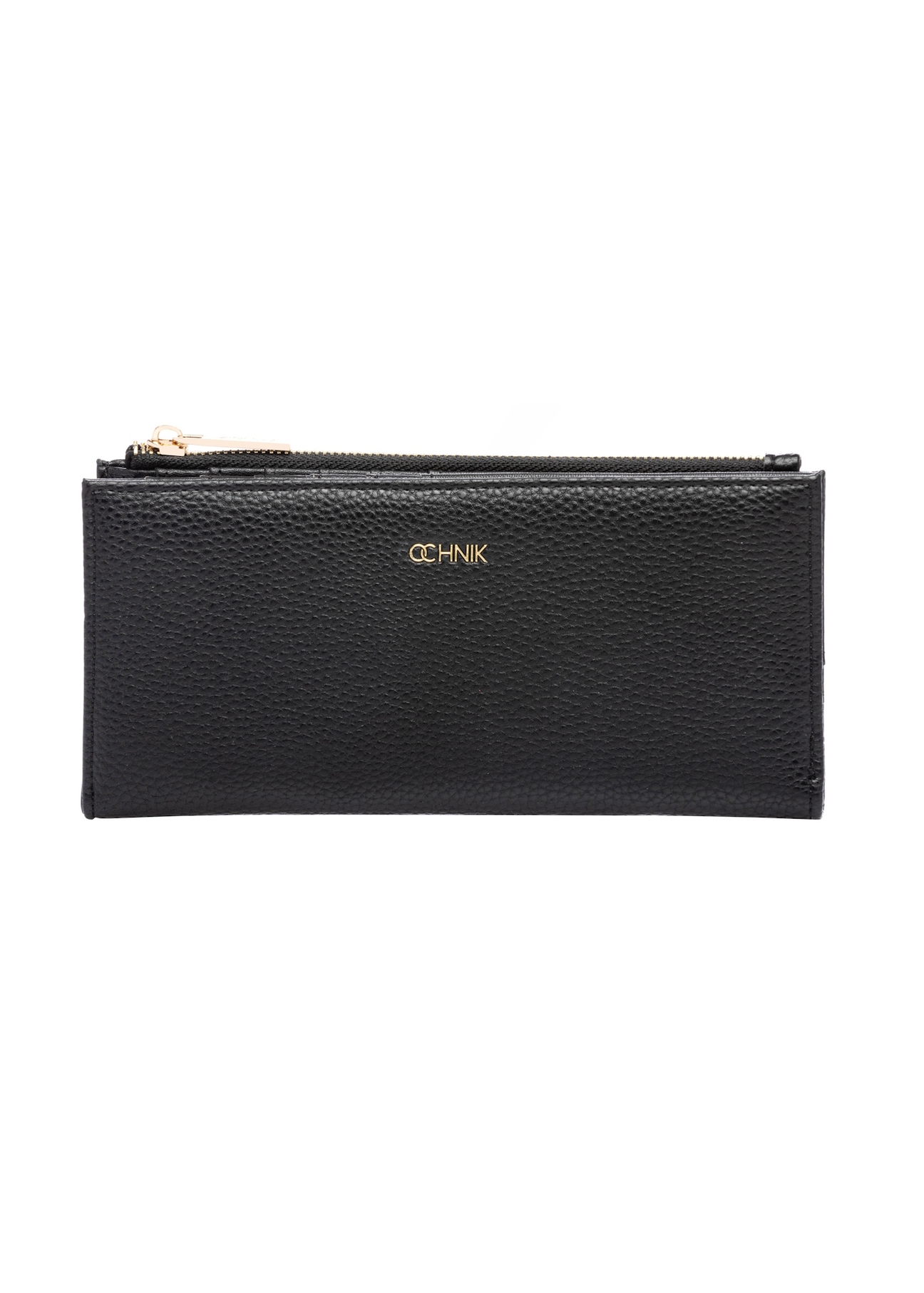 Čierna dámska peňaženka POREC-0429-99(W26), pohľad spredu na bielom pozadí.