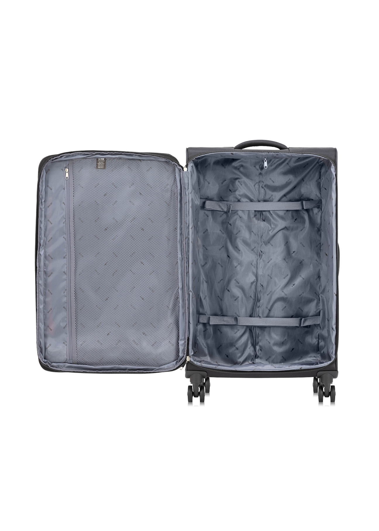 Sada kufrov na kolieskach 19"/24"/28" WALNY-0042-99(W25), pohľad na produkt zvnútra na bielom pozadí.