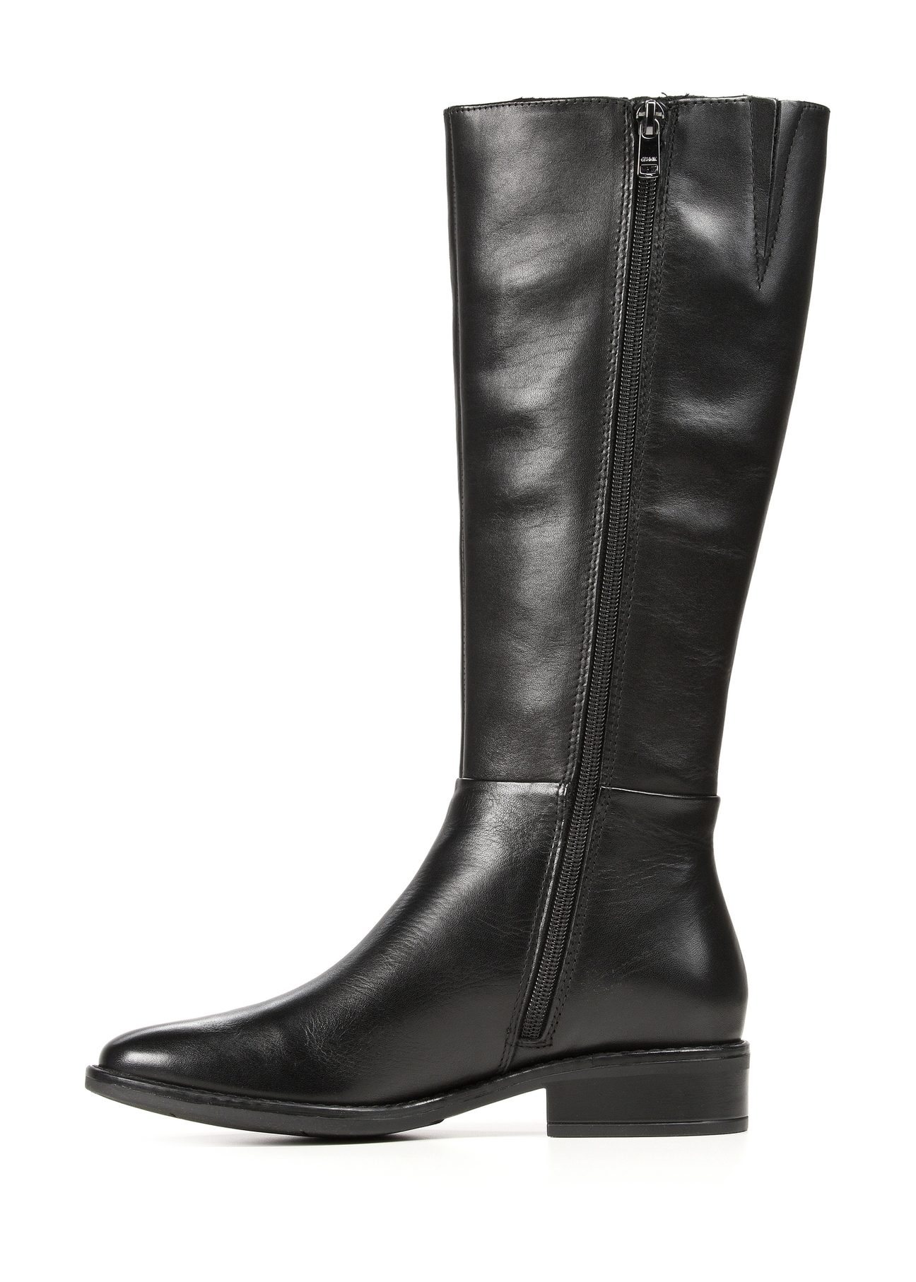 Čierne kožené dámske čižmy BUTYD-1183-99(Z25)