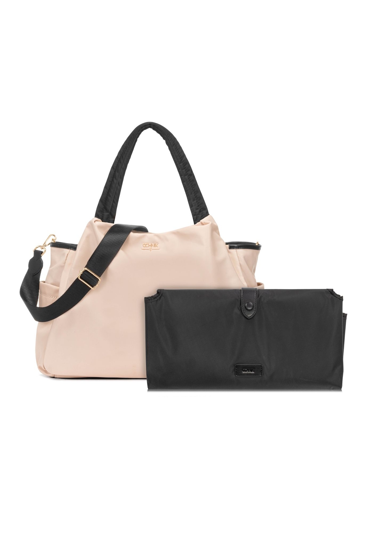 Púdrovo ružová taška pre mamičku TOREN-0308-5A(W26) - pohľad spredu na produkt na bielom pozadí.