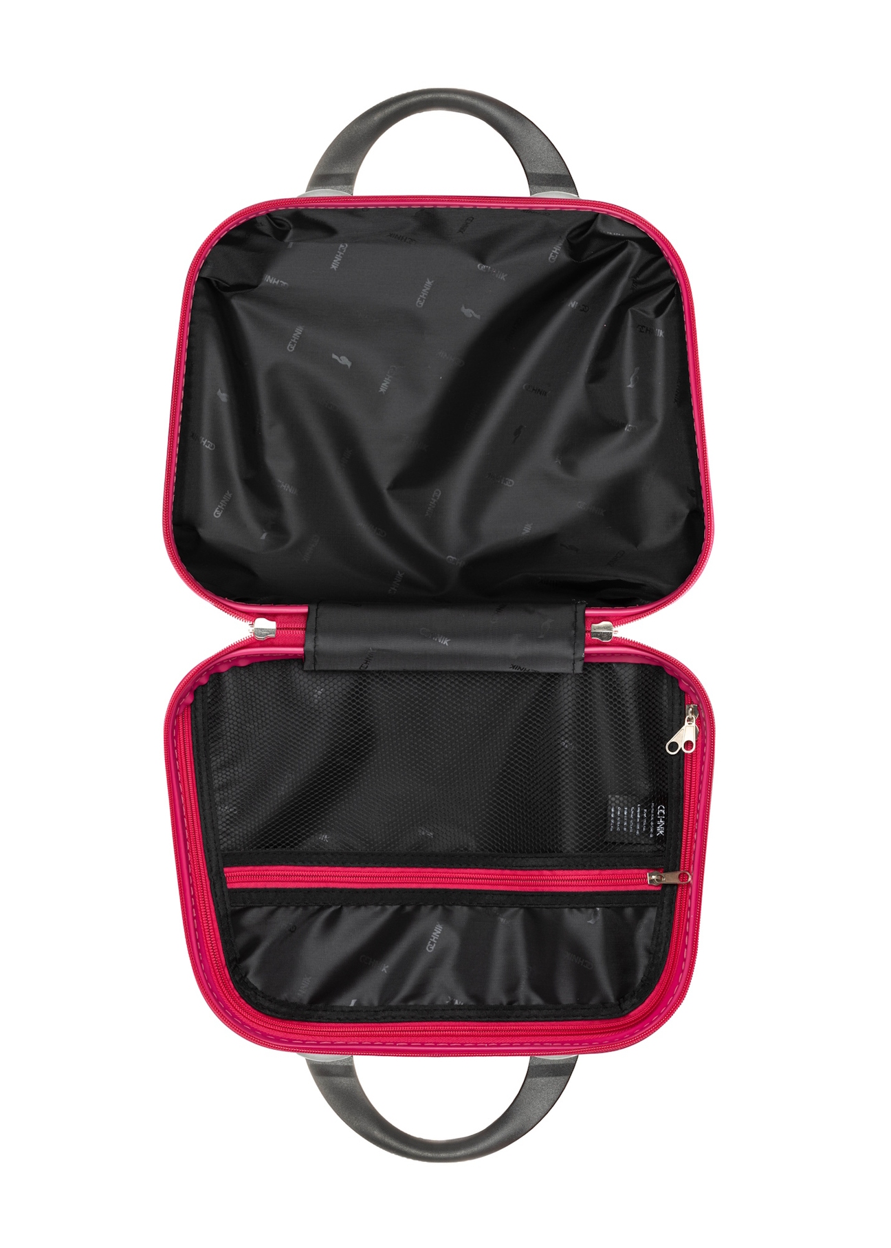 Cestovná kozmetická taštička WALAB-0040-5E-14(W26), pohľad na produkt vo vnútri na bielom pozadí.