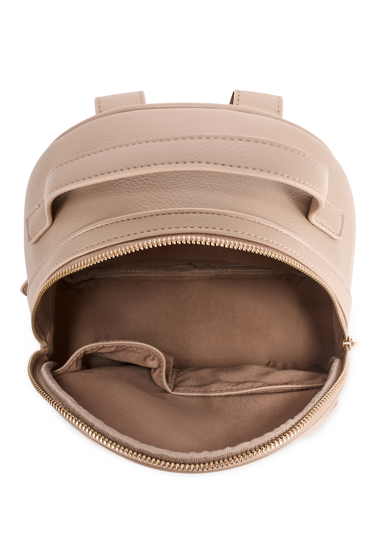 Béžový dámsky stredne veľký batoh TOREC-0920-1D(W26), pohľad na produkt zhora na bielom pozadí.