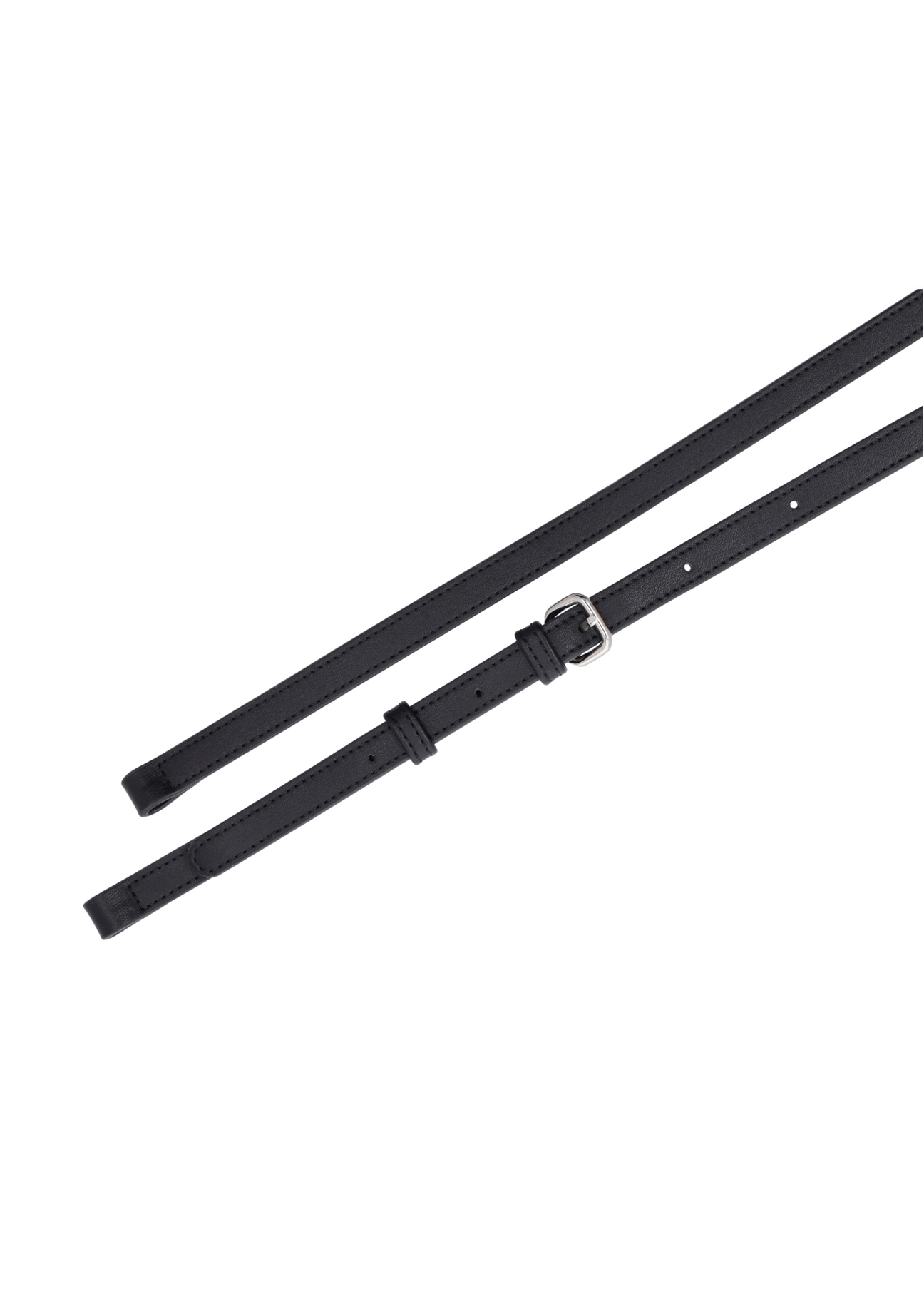 Čierna malá dámska hobo kabelka TOREC-1097-99(Z26), pohľad na popruh produktu na bielom pozadí.