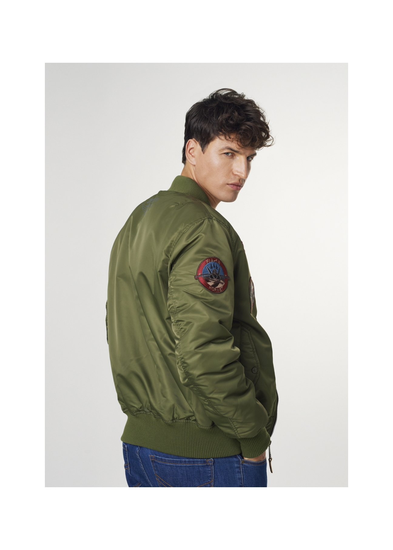 Pánska olivovo zelená bunda Top Gun KURMT-0279-57(W23)-05