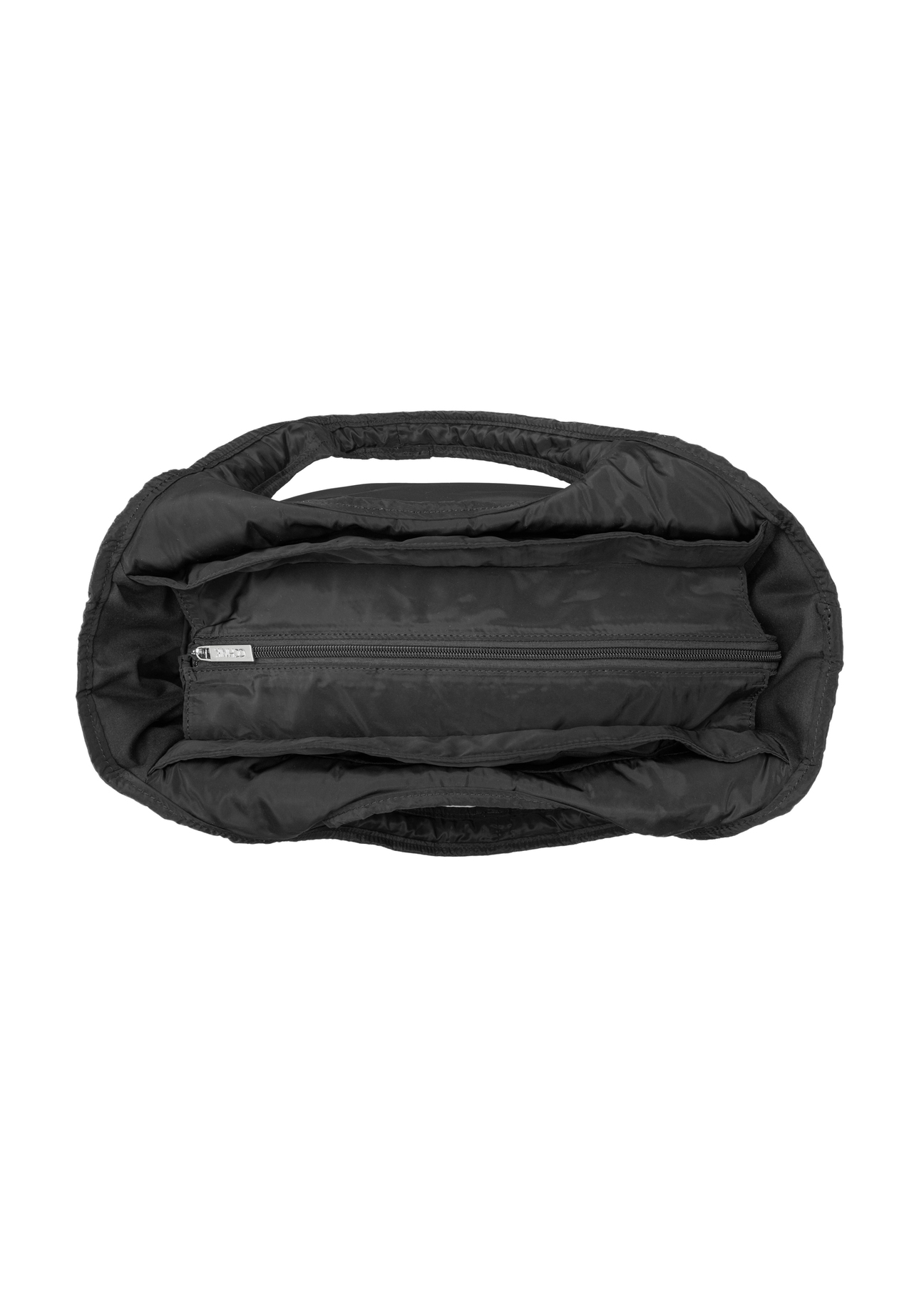 Veľká nylonová dámska kabelka TOREN-0340-99(W26), pohľad na produkt vo vnútri na bielom pozadí.