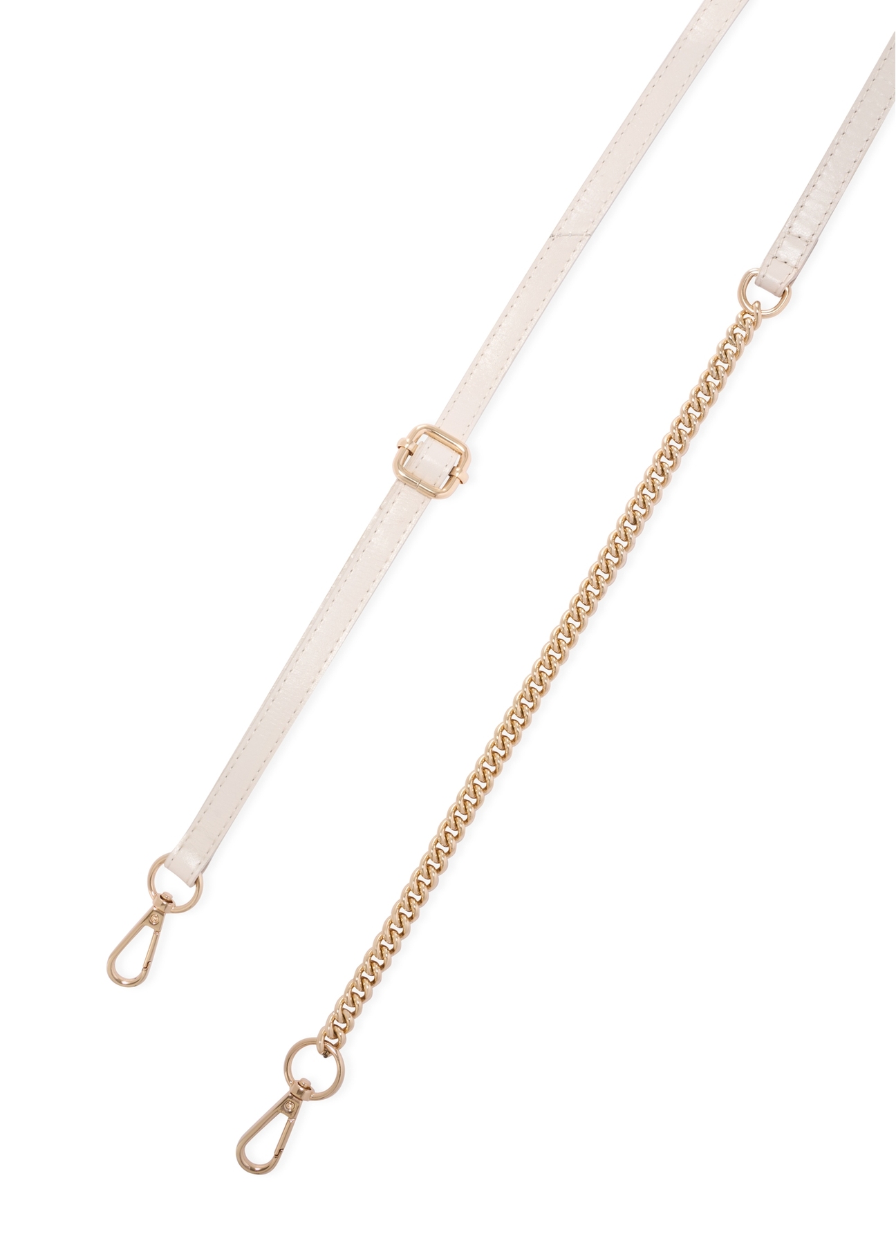 Kožená taška do kufra krémovej farby TORES-1270-0B(W26), pohľad na popruh produktu na bielom pozadí.