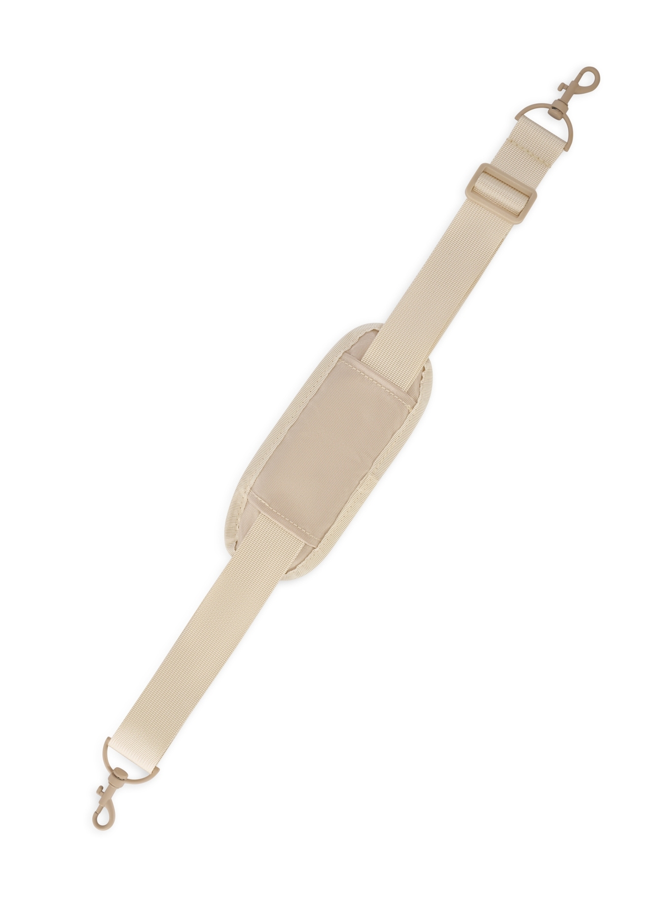 Béžový letecký batoh PLCMN-0017-16(Z25), pohľad na odnímateľný popruh produktu, pohľad na bielom pozadí.