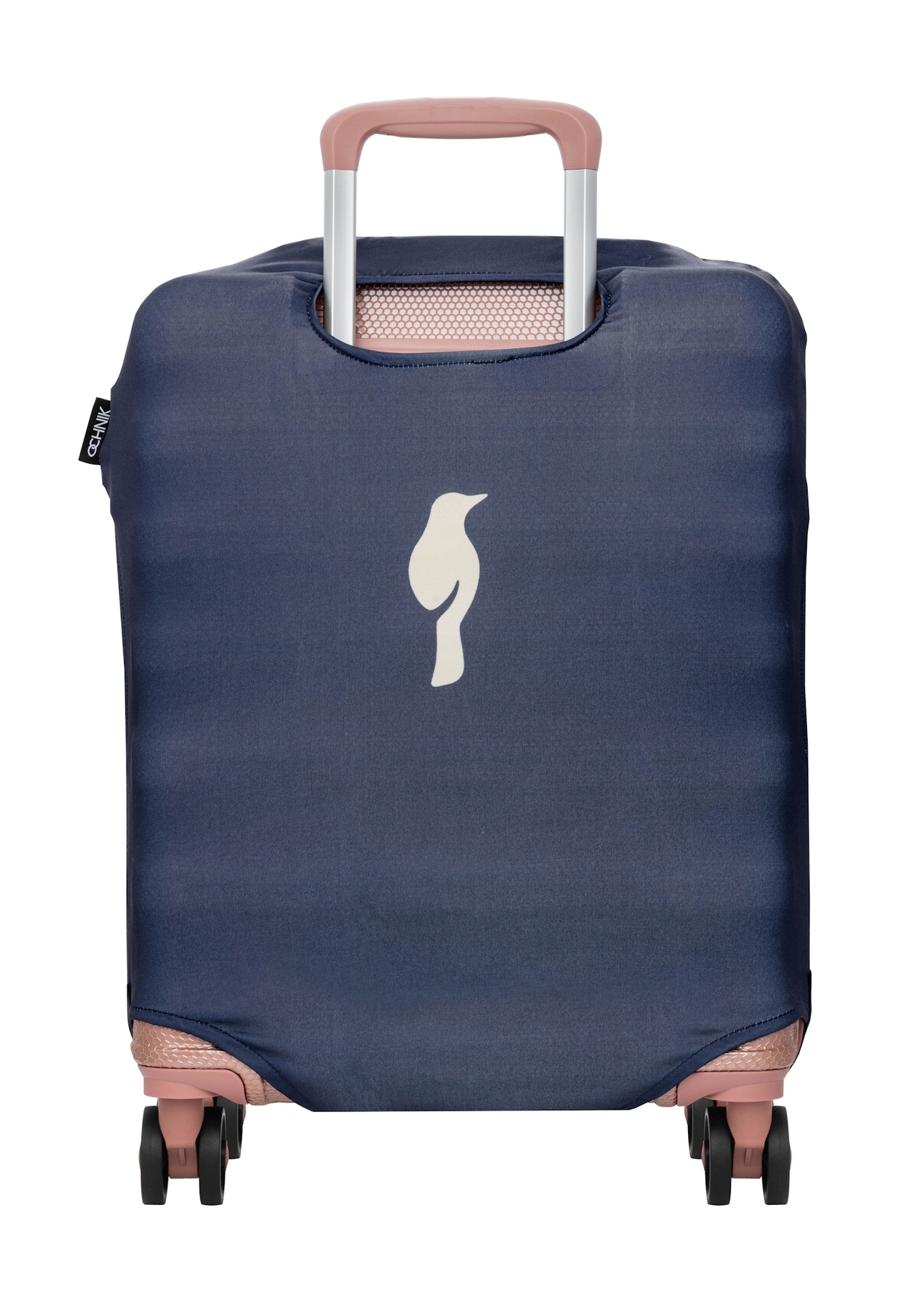 Námornícky modrý obal na malý kufor AW-013-0002-7D-S(W26), pohľad na produkt zo zadnej strany kufra.