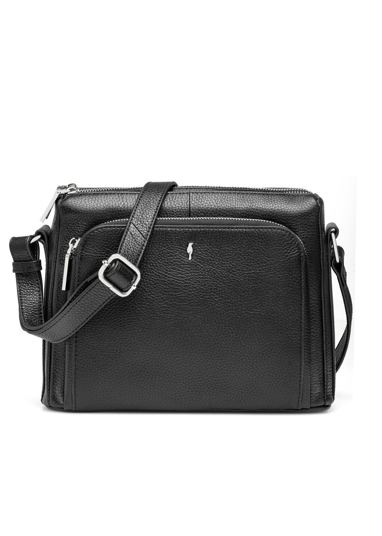 Dámska kožená kabelka čierna TORES-1217-9I(W26)