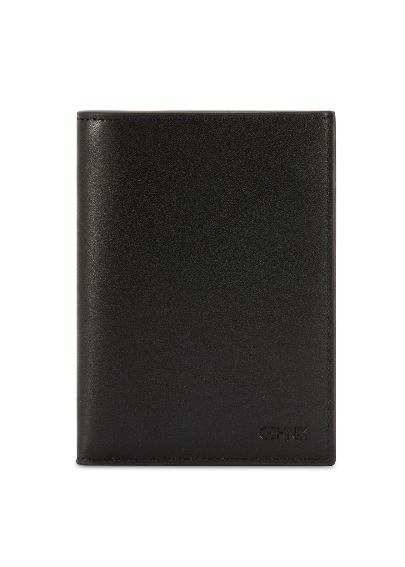 Čierna pánska kožená peňaženka PORMS-0658-99(Z25), pohľad na produkt spredu na bielom pozadí.