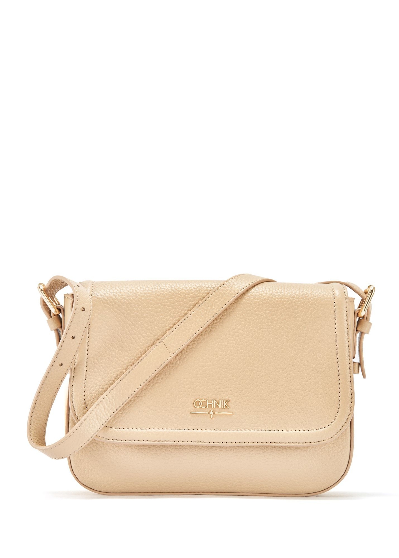 Béžová kožená dámska crossbody kabelka TORES-0985C-80(W25)-01