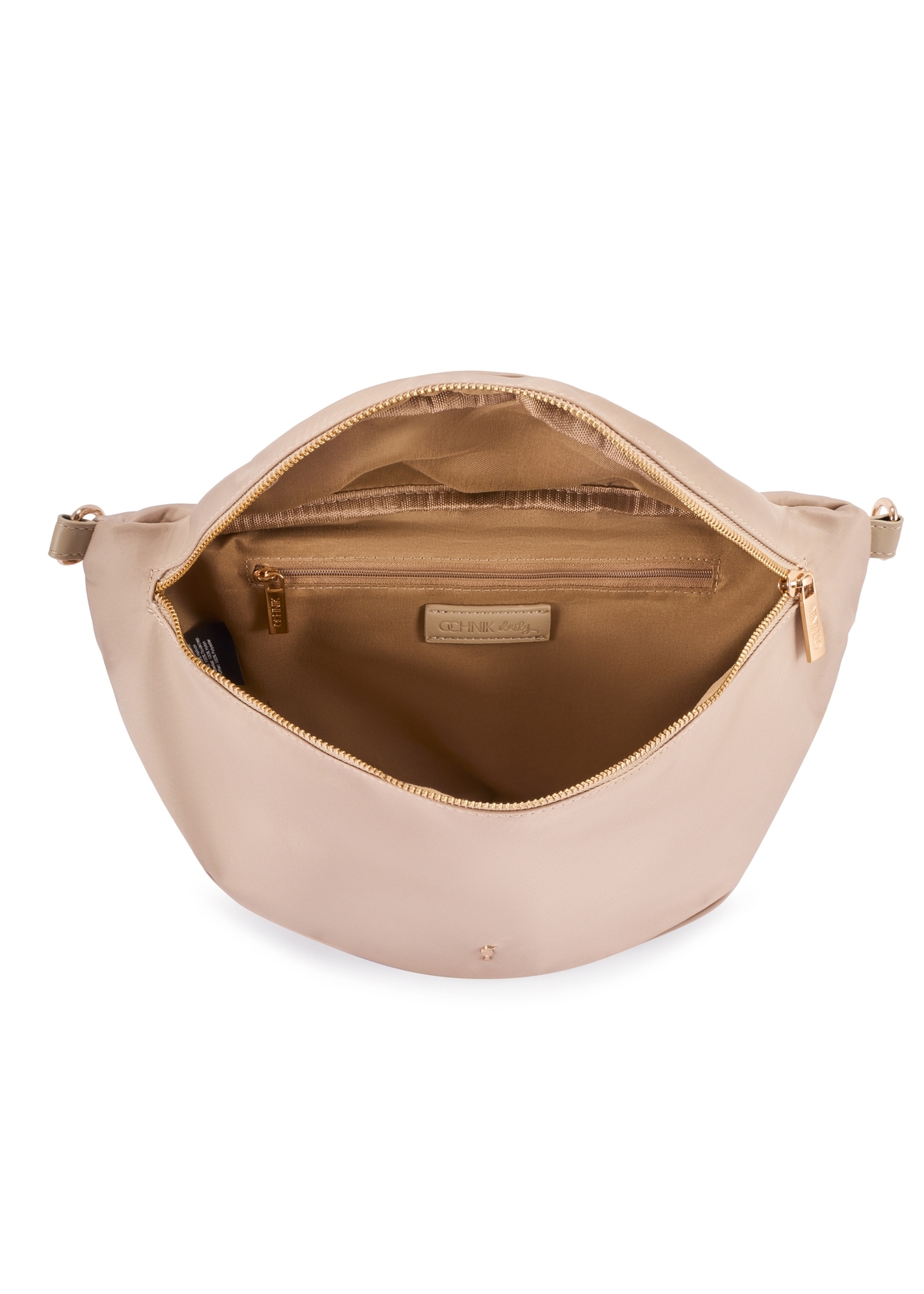 Béžová veľká dámska kabelka TOREN-0345-1A(W26) - pohľad na produkt zhora, na bielom pozadí.