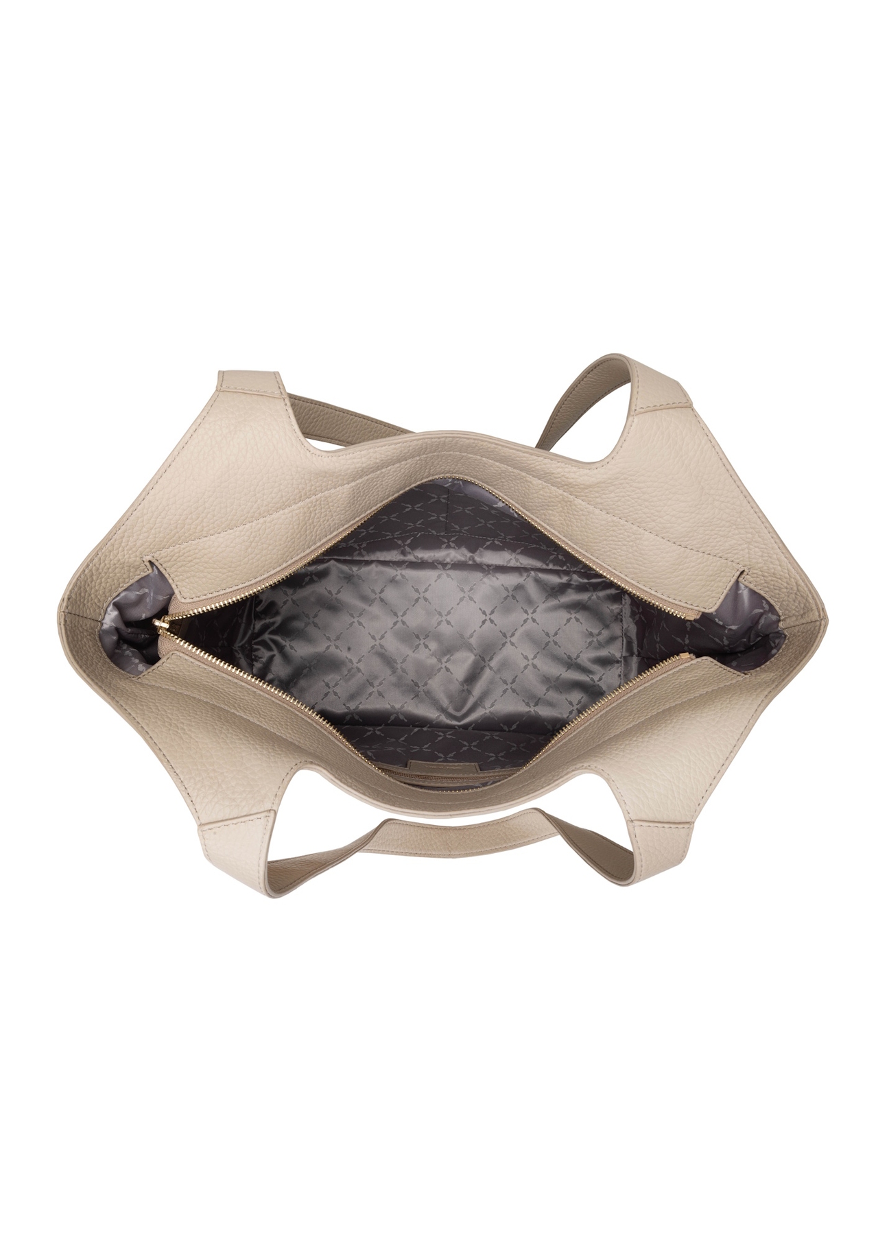 Veľká dámska kožená kabelka TORES-1205-1B(W26), pohľad na produkt vo vnútri na bielom pozadí.