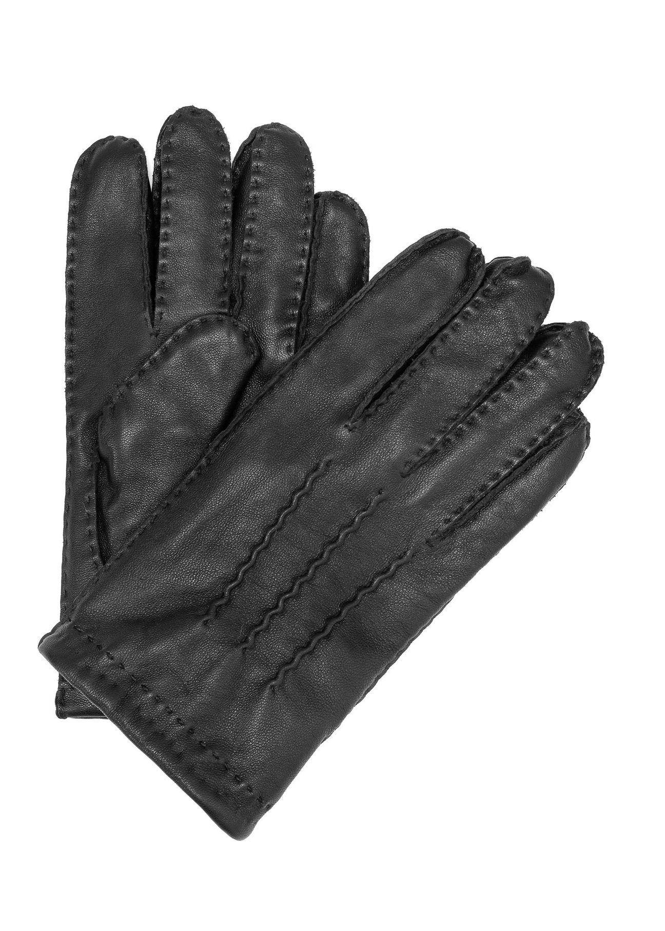 Pánske čierne kožené rukavice REKMS-0081-99(Z25)