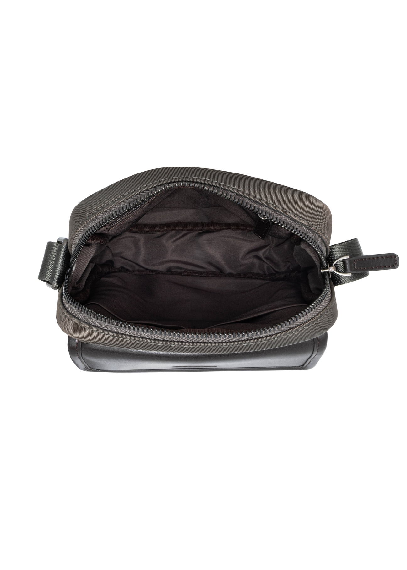 Pánska mestská crossbody kabelka TORMN-0437-8B(Z26), pohľad na produkt vo vnútri na bielom pozadí.
