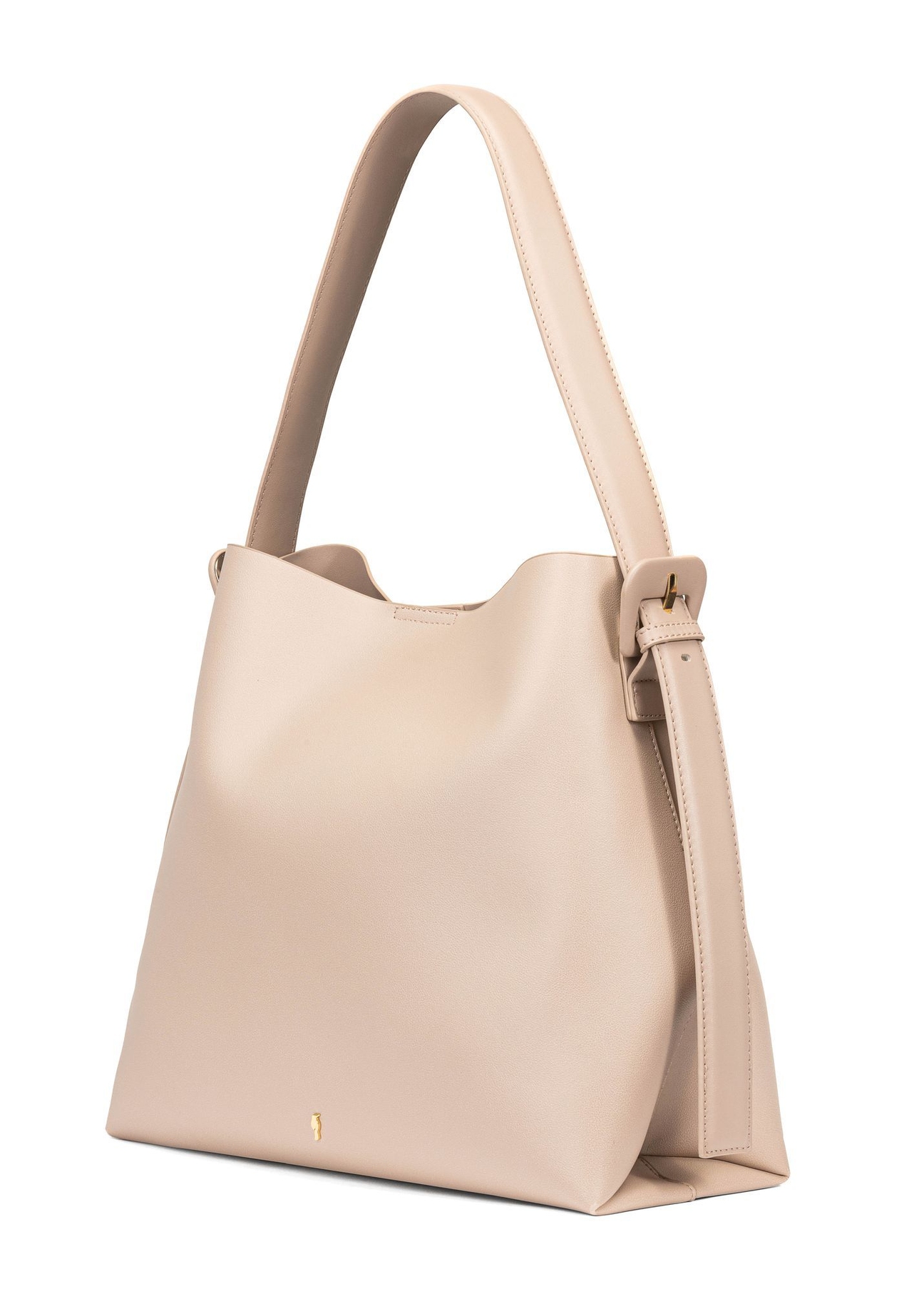 Béžová dámska nákupná kabelka TOREC-0903-1B(W26), diagonálny pohľad na produkt na bielom pozadí.